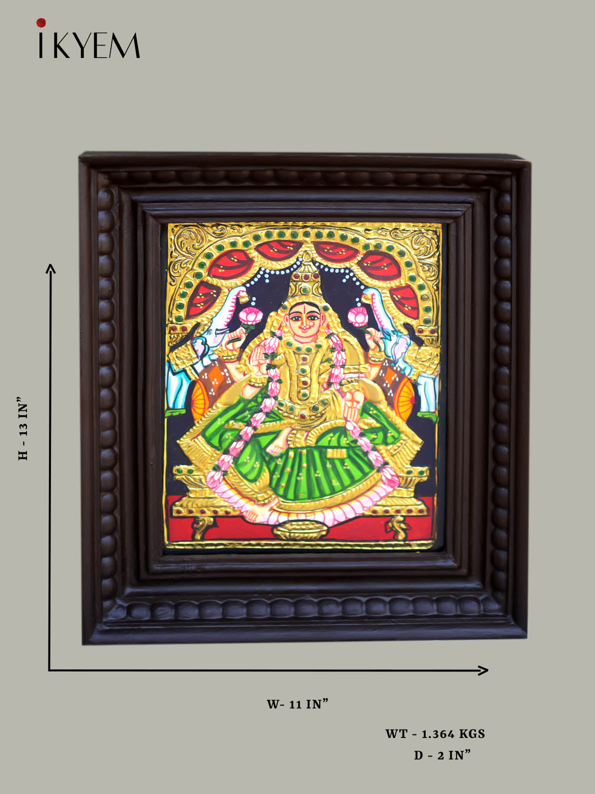 Gaja Lakshmi - Tanjore Painting 13 * 11 inches