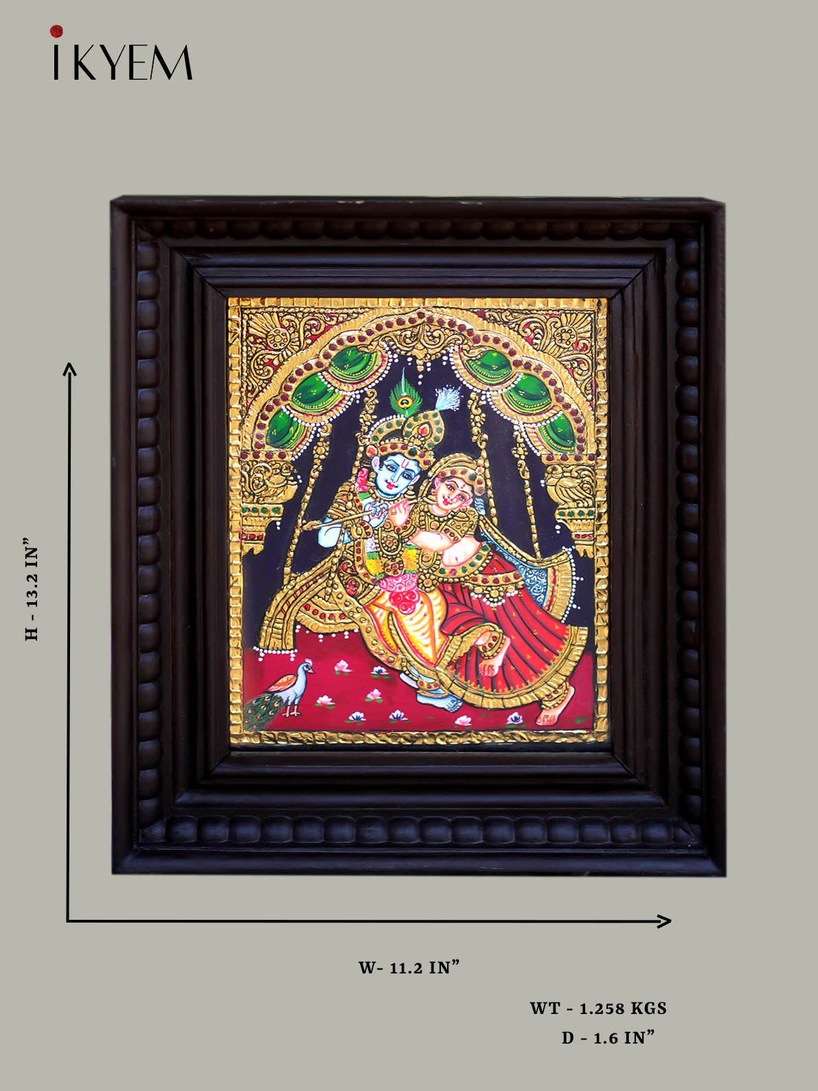 Radha Krishnan - Tanjore Painting 13 * 11 inches