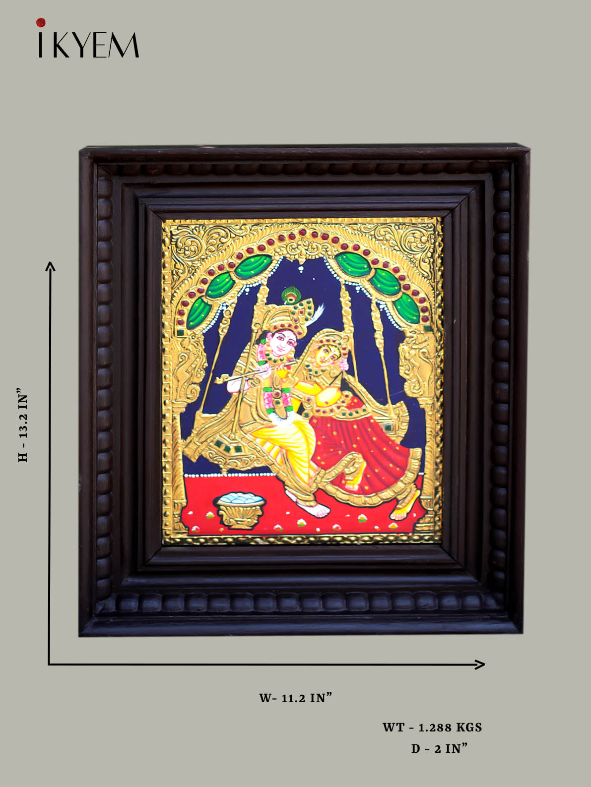 Radha Krishna- Tanjore Painting 13  * 11 inches