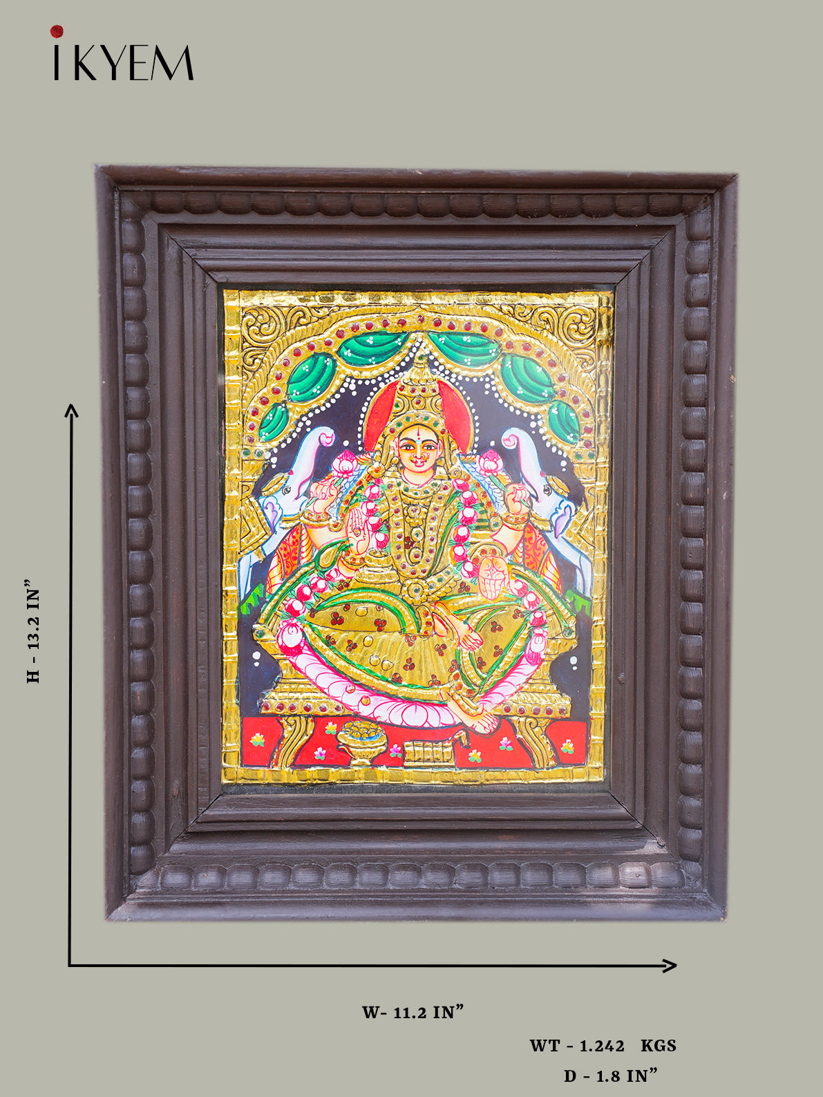 Goddess Gajalakshmi -Tanjore Painting