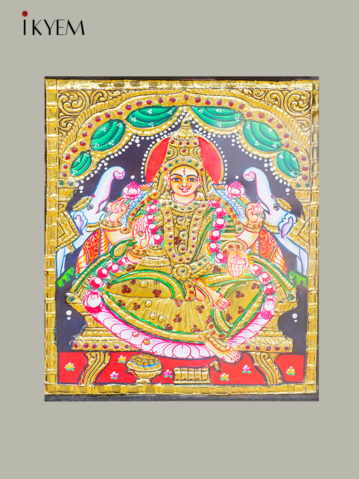 Goddess Gajalakshmi -Tanjore Painting