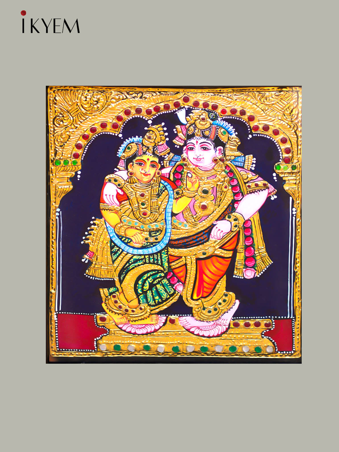 Radha Krishna -  Tanjore Painting 15* 13"