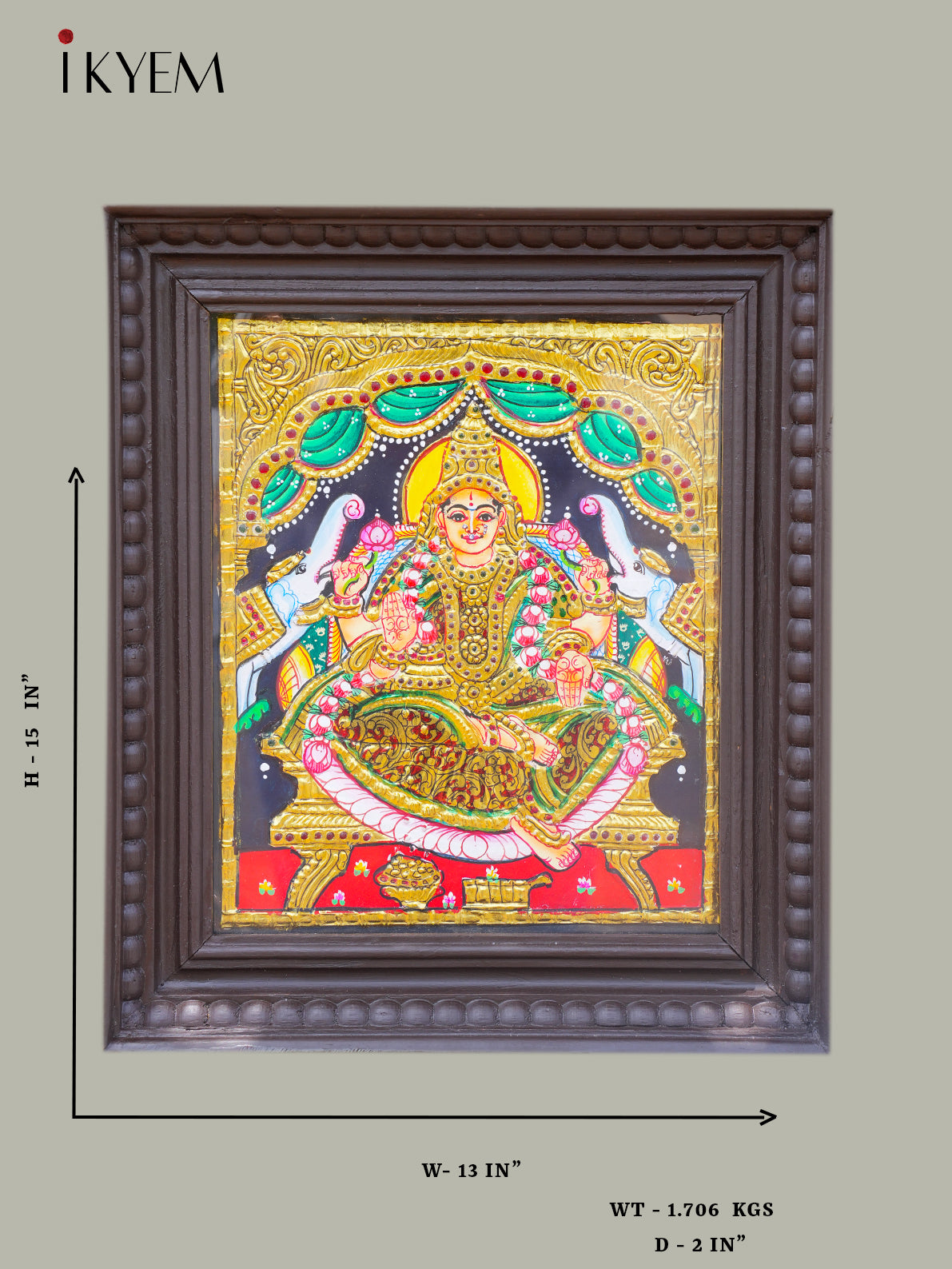 Goddess Gajalakshmi - Tanjore Painting