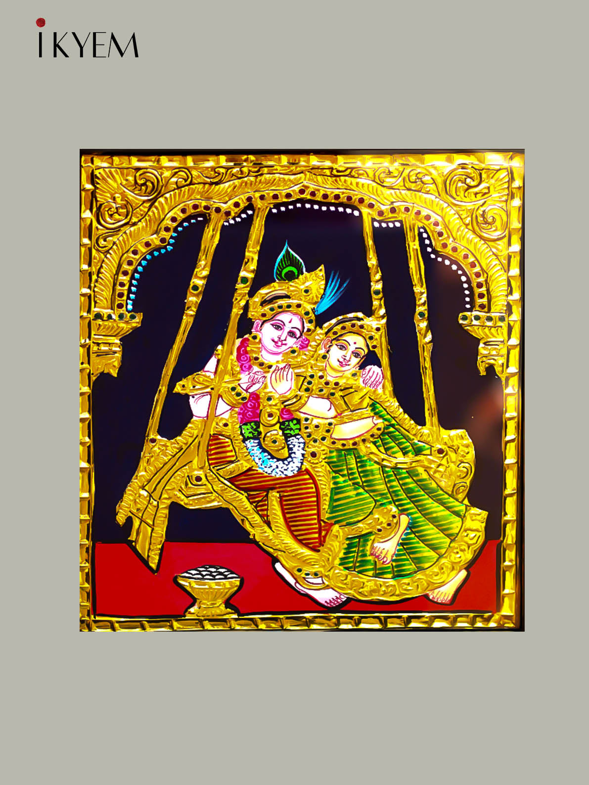 Radha Krishna - Tanjore Painting 15* 13 inches