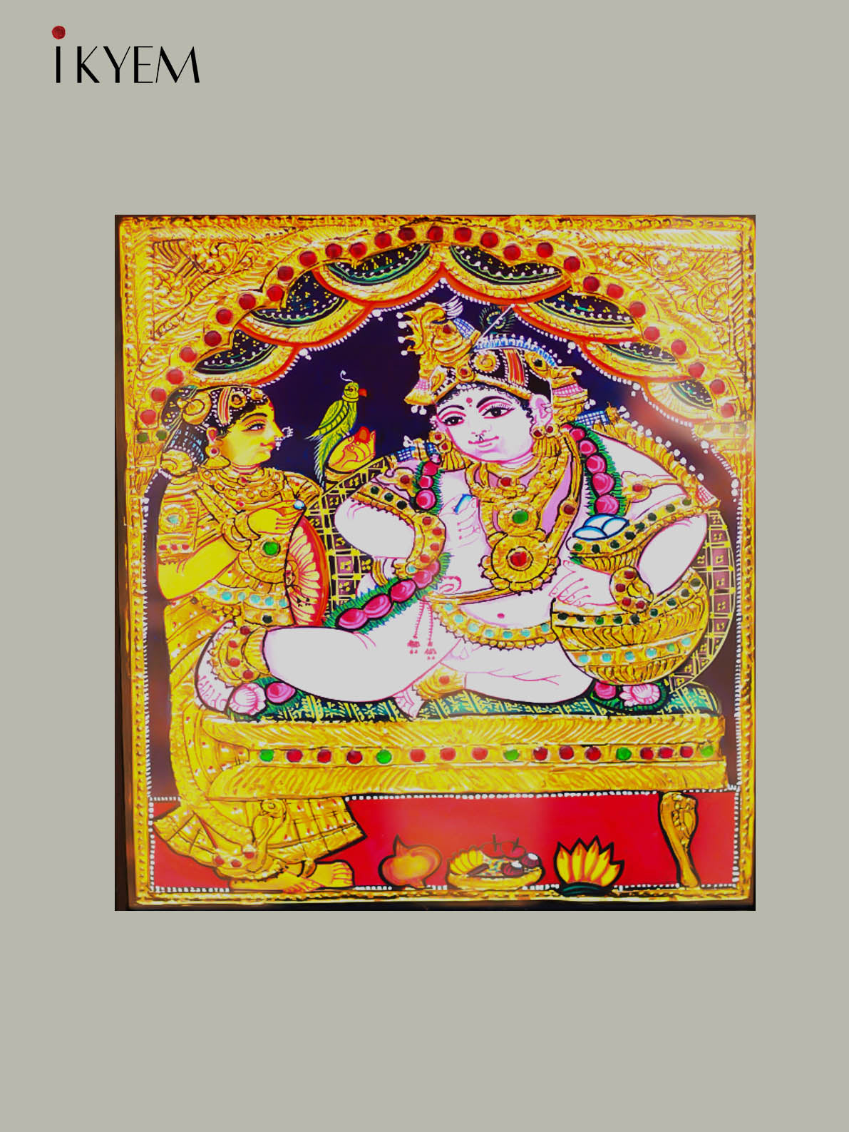 Krishna -  Tanjore Painting 15 * 13 inches