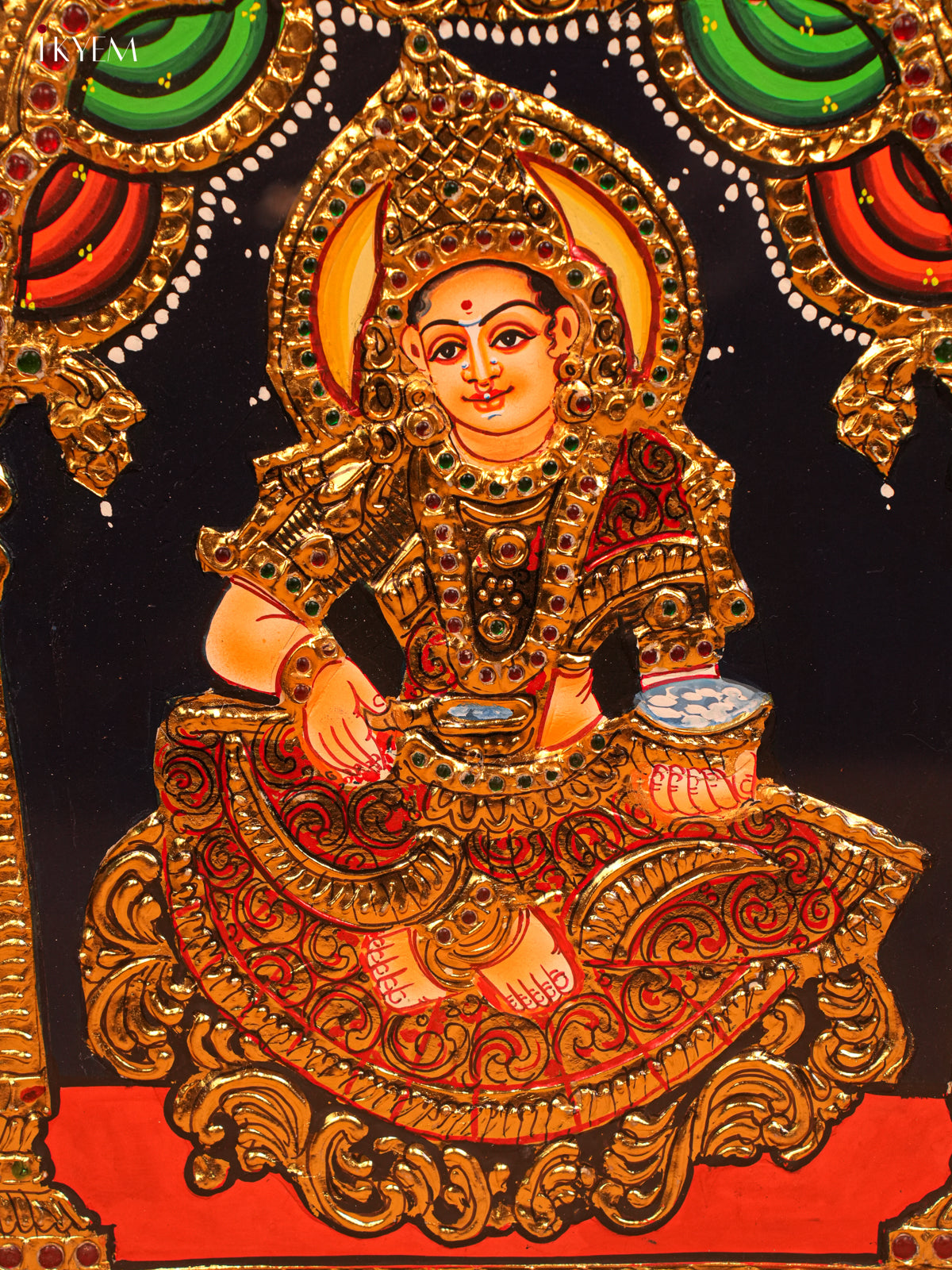 Goddess Annapoorani - Tanjore Painting 15 * 13 inches -4HJ01035