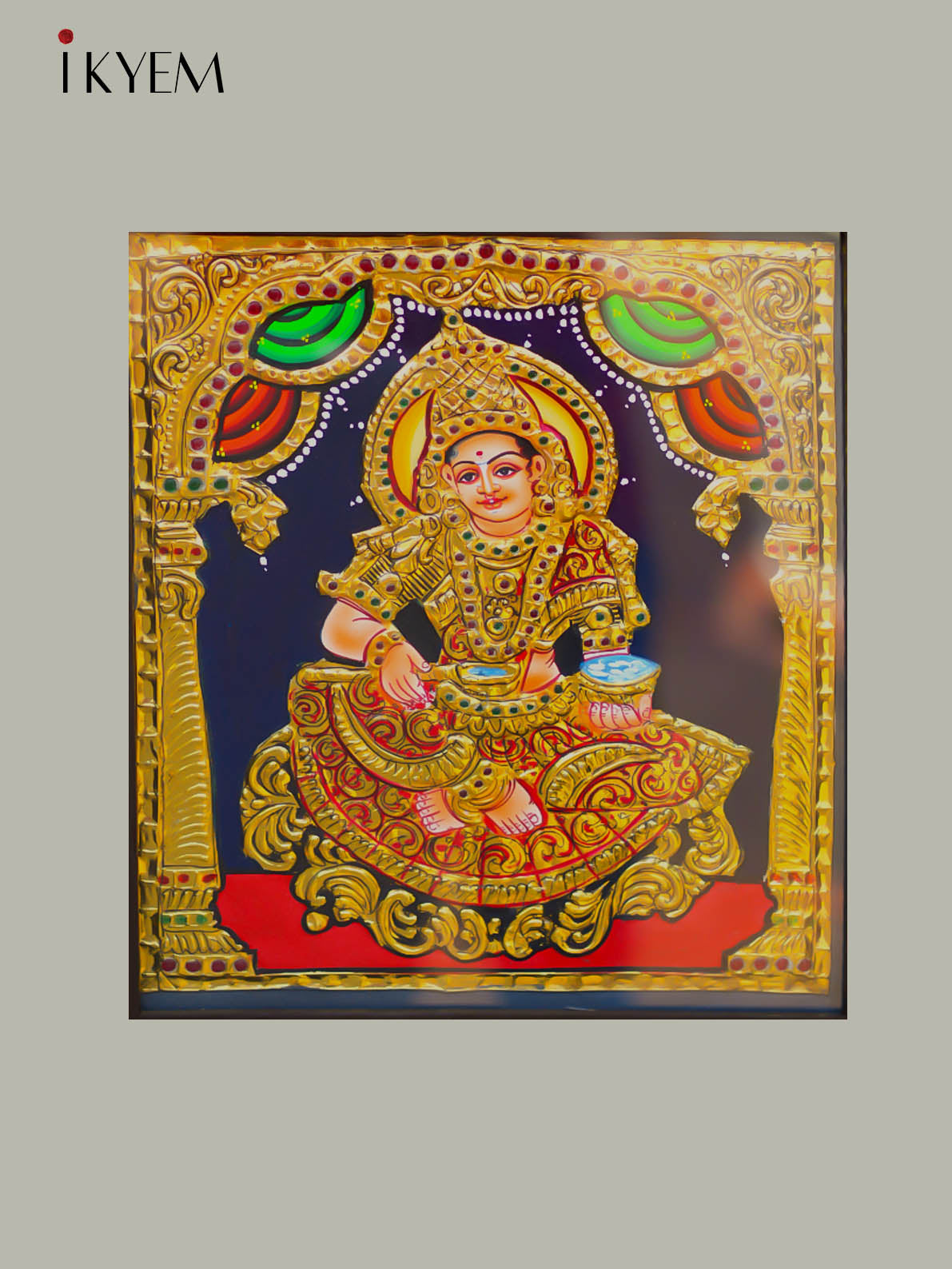 Goddess Annapoorani -  Tanjore Painting 15 * 13 inches