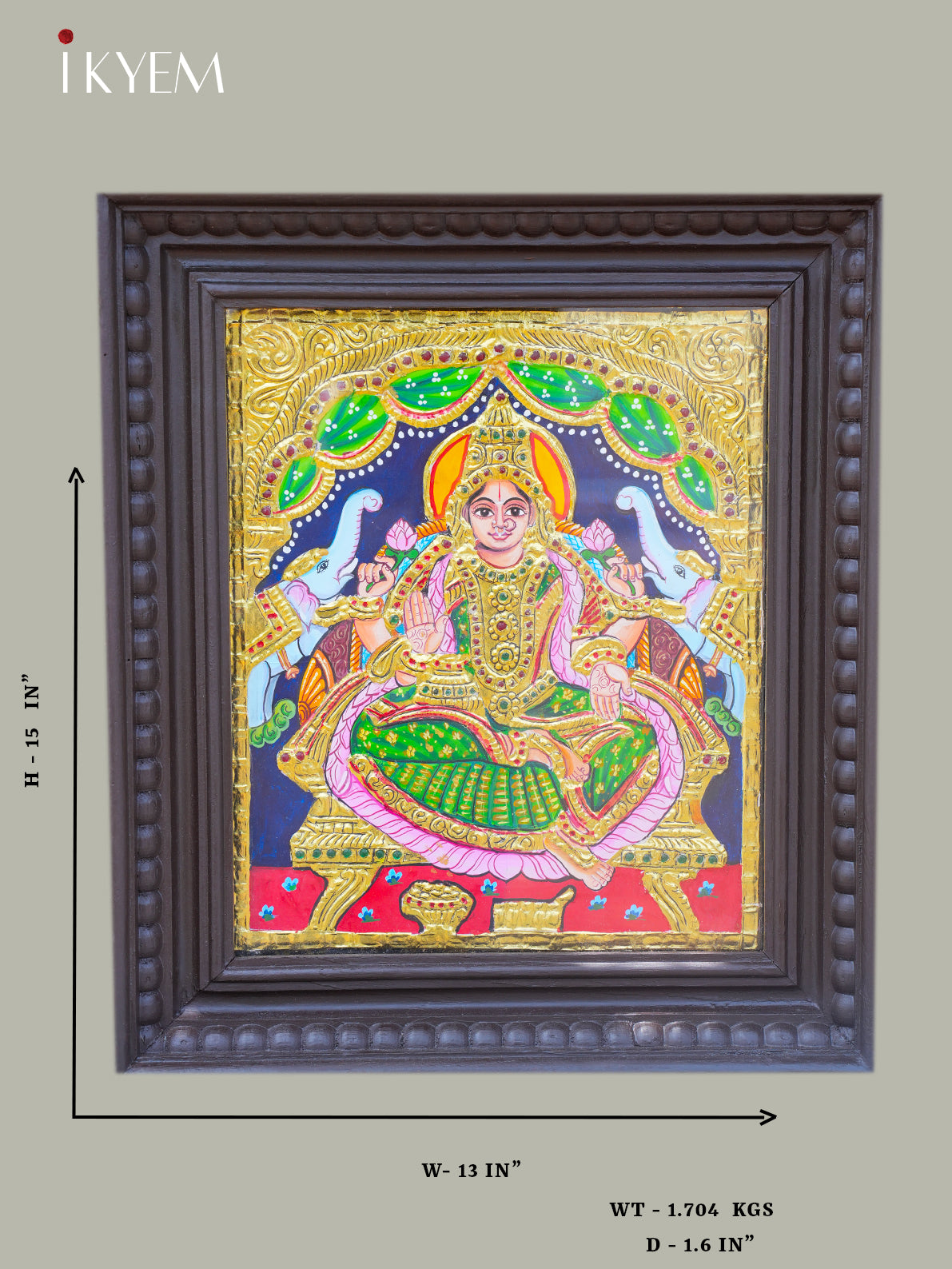 Goddess Gajalakshmi - Tanjore painting