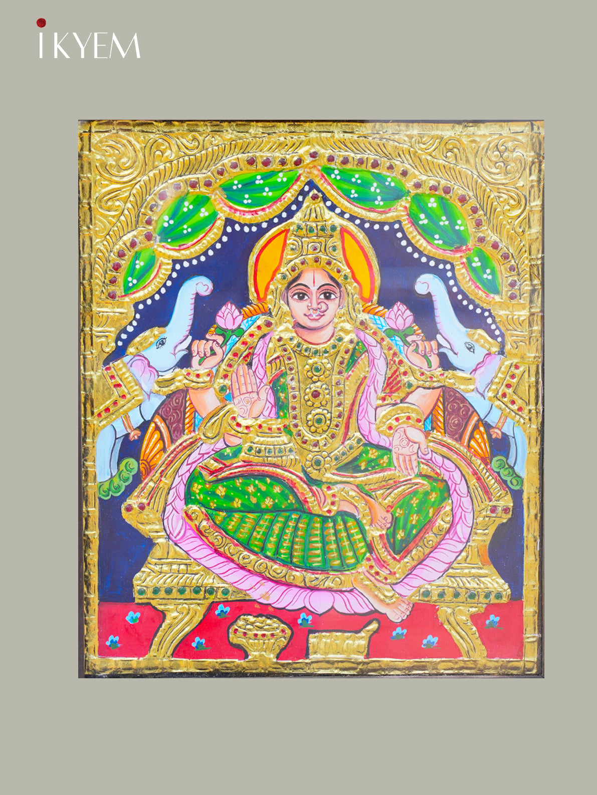 Goddess Gajalakshmi - Tanjore painting