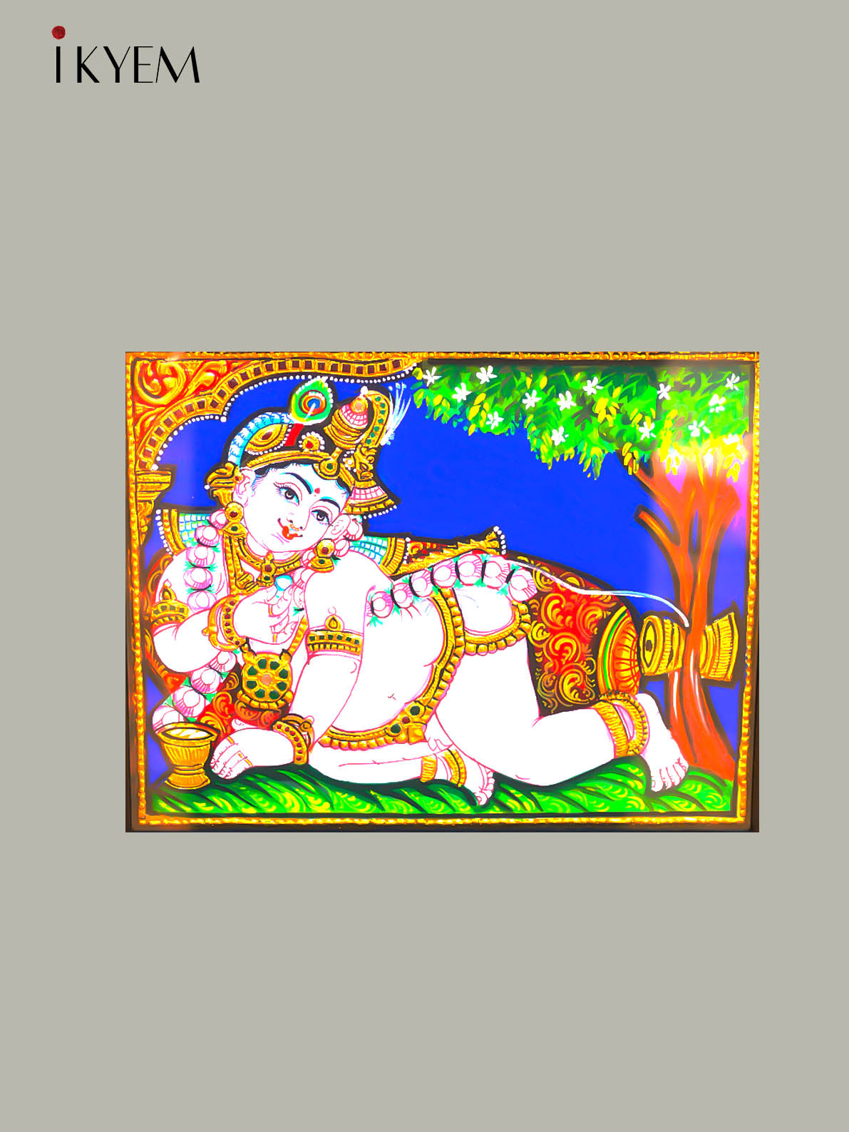 Bala Krishna -  Tanjore Painting 15 * 18 inches