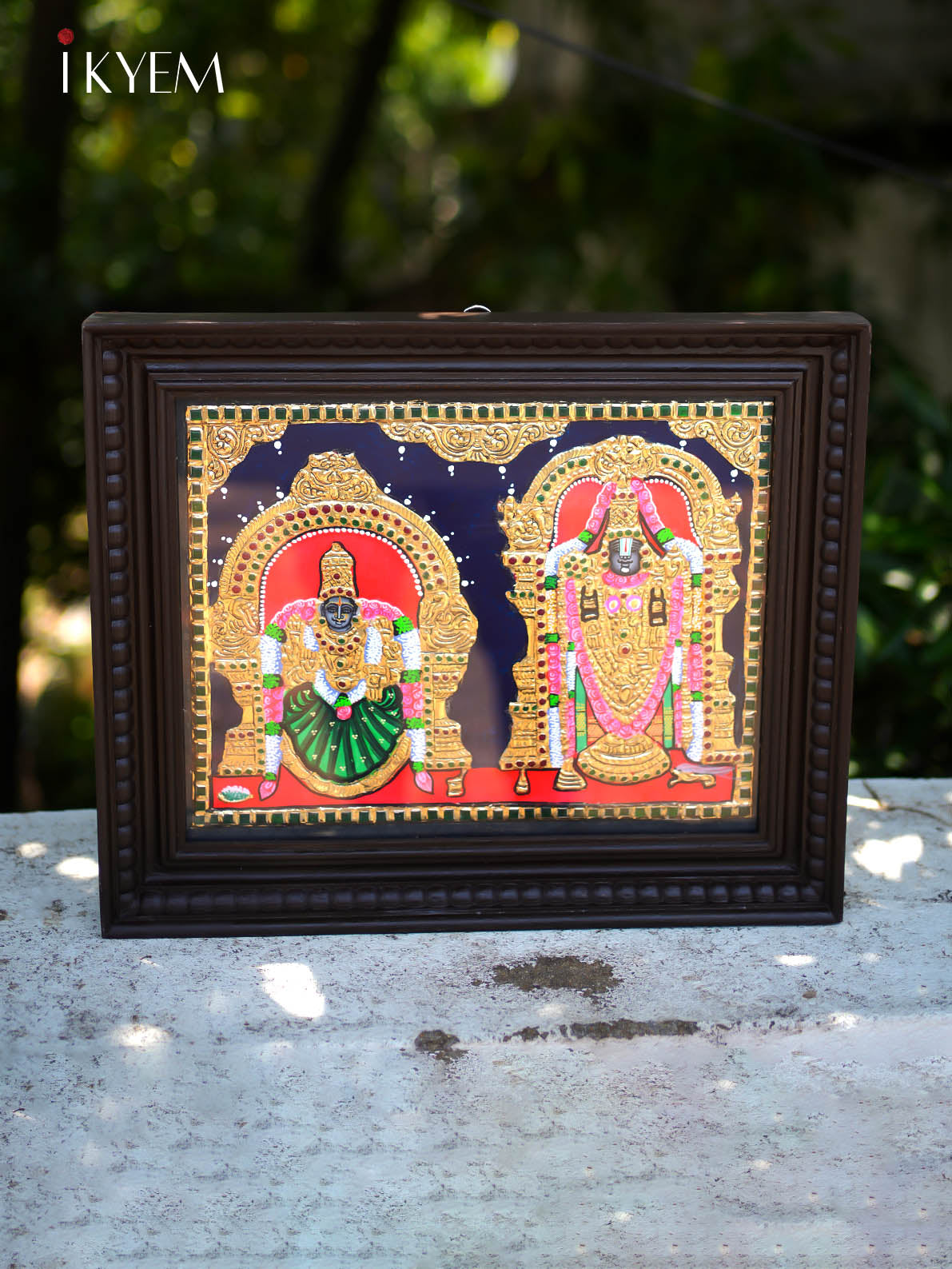 Lord Balaji Padmavathi -  Tanjore Painting 15 * 18