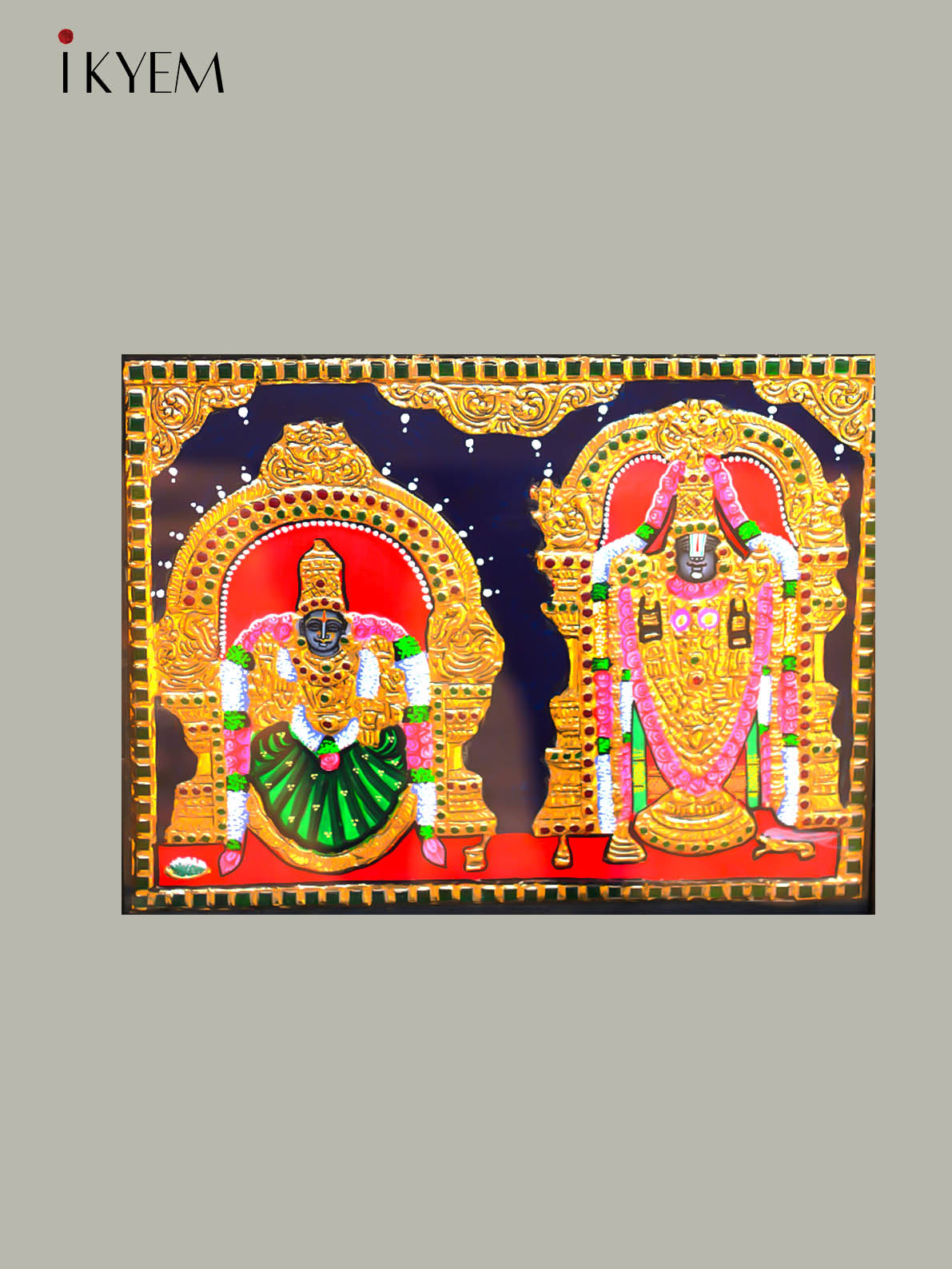 Lord Balaji Padmavathi -  Tanjore Painting 15 * 18