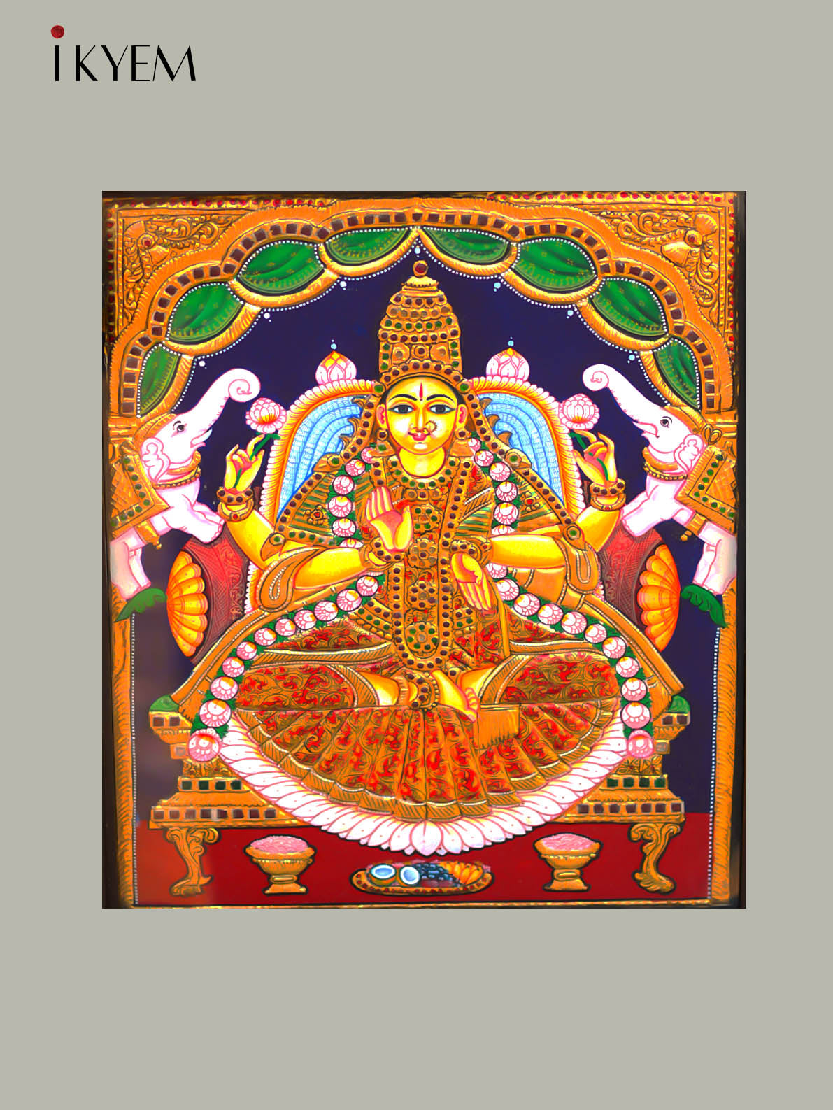 Gaja Lakshmi -   Tanjore Painting 15 * 18 Inches