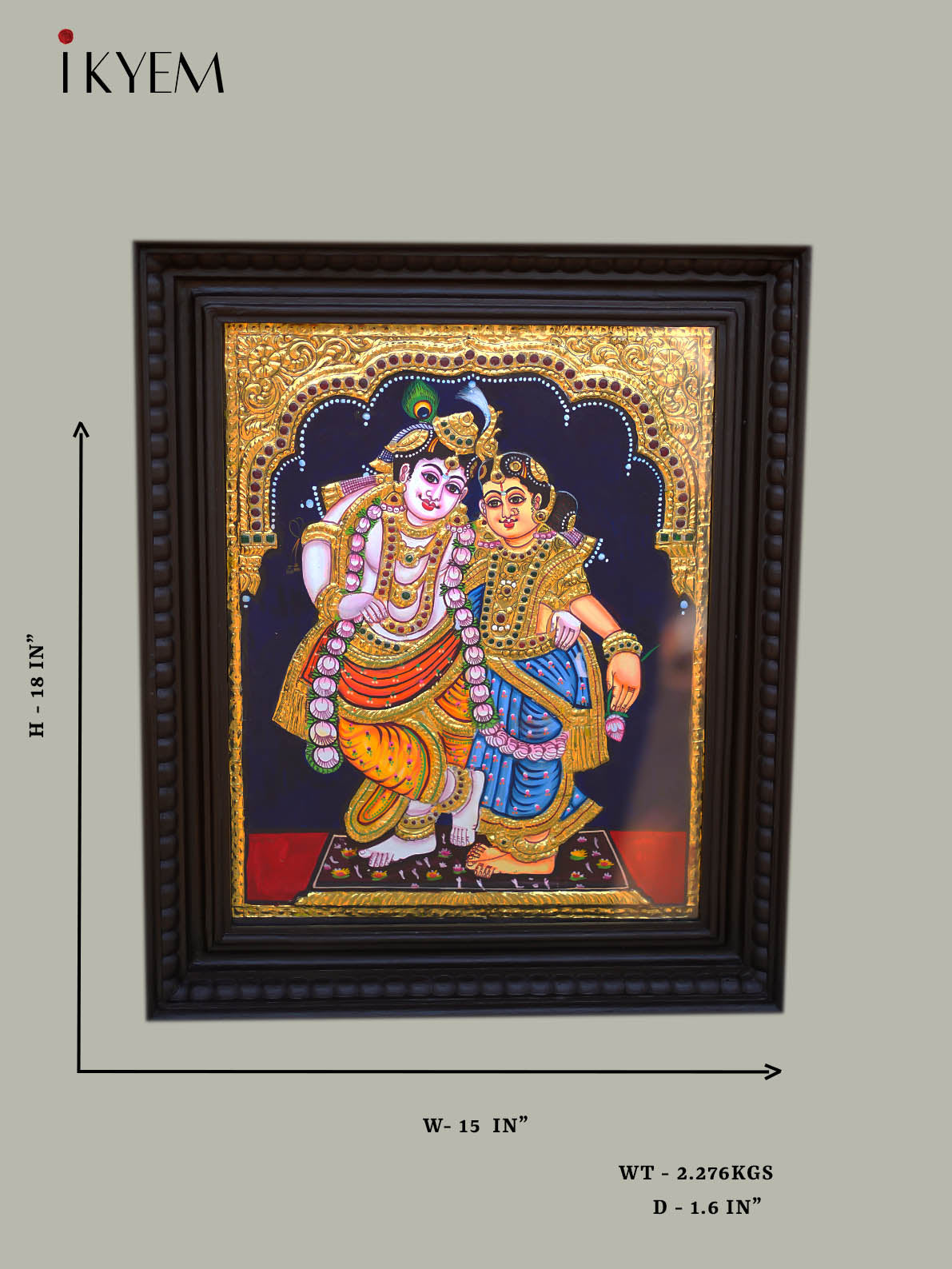 Radha Krishna -   Tanjore Painting 18*15 inches