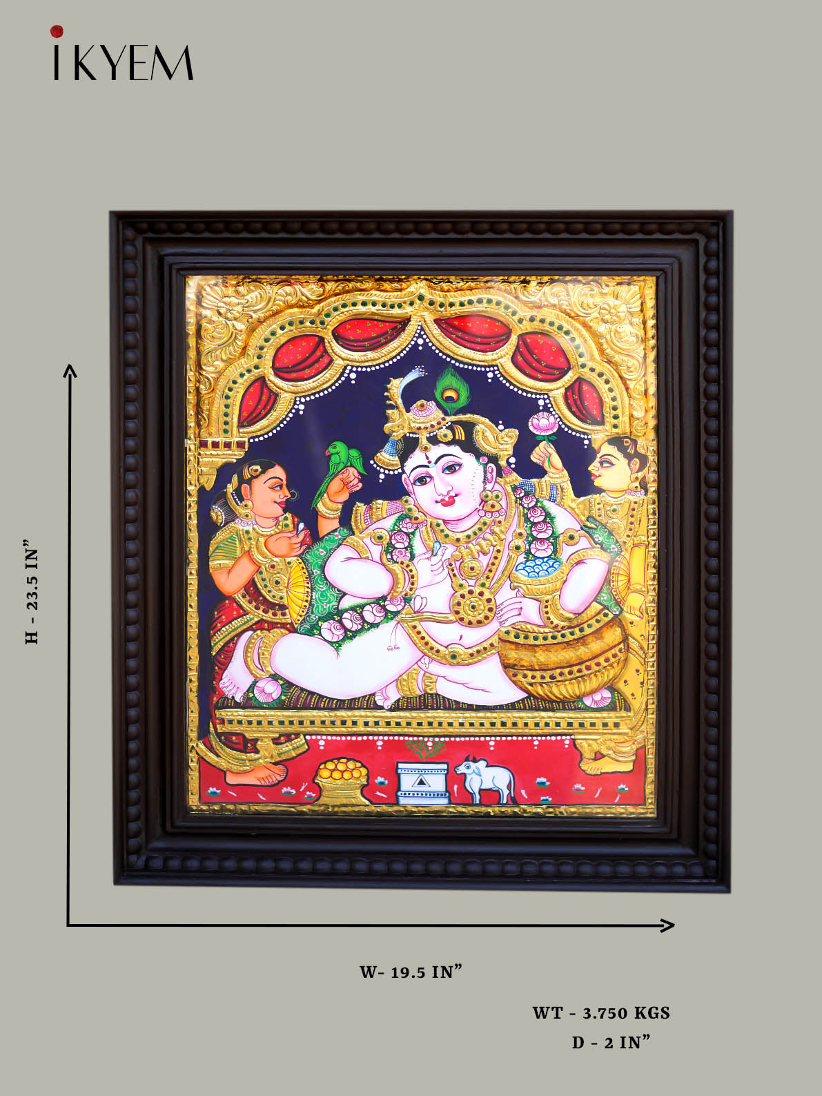 Krishna - Tanjore Painting 24* 20 Inches