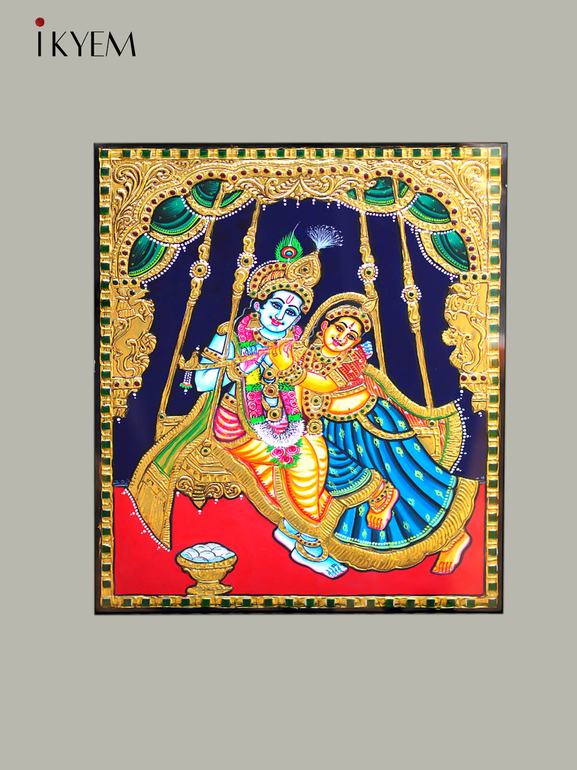 Radha Krishna - Tanjore painting