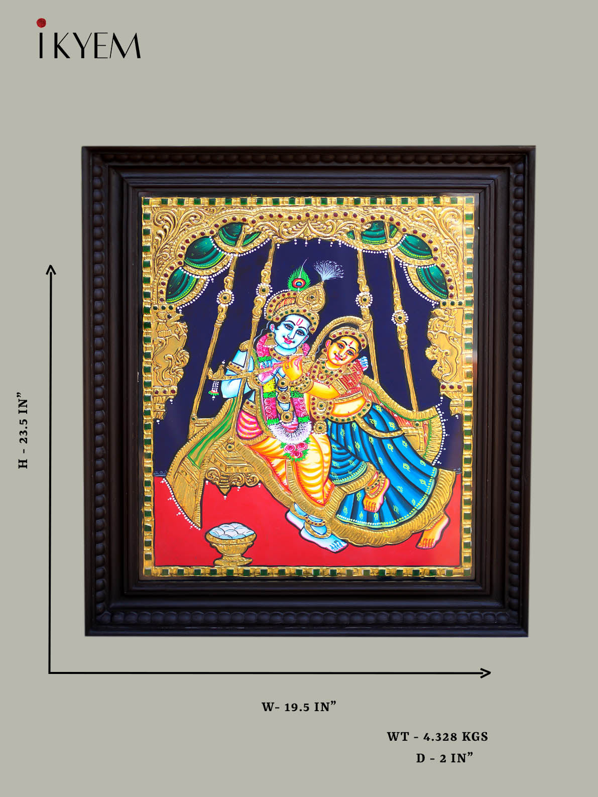 Radha Krishna - Tanjore painting