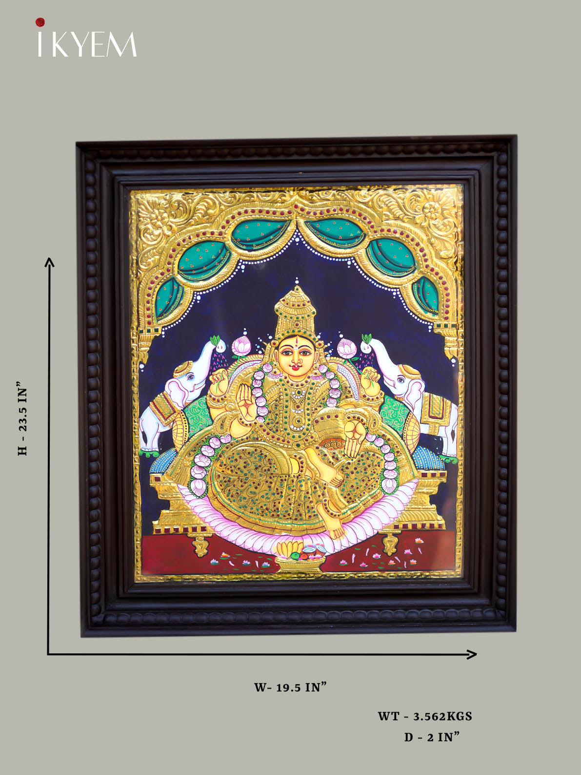 Gaja Lakshmi - Tanjore Painting 24* 20 inches