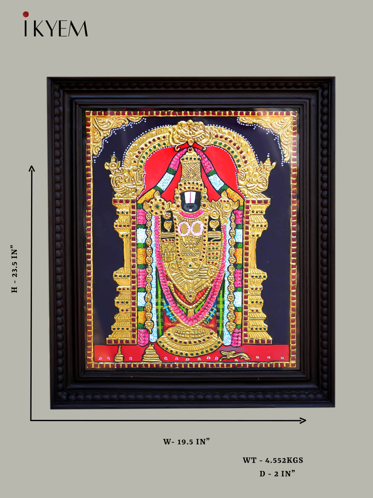 Lord Balaji - Tanjore Painting 24 * 20 inches