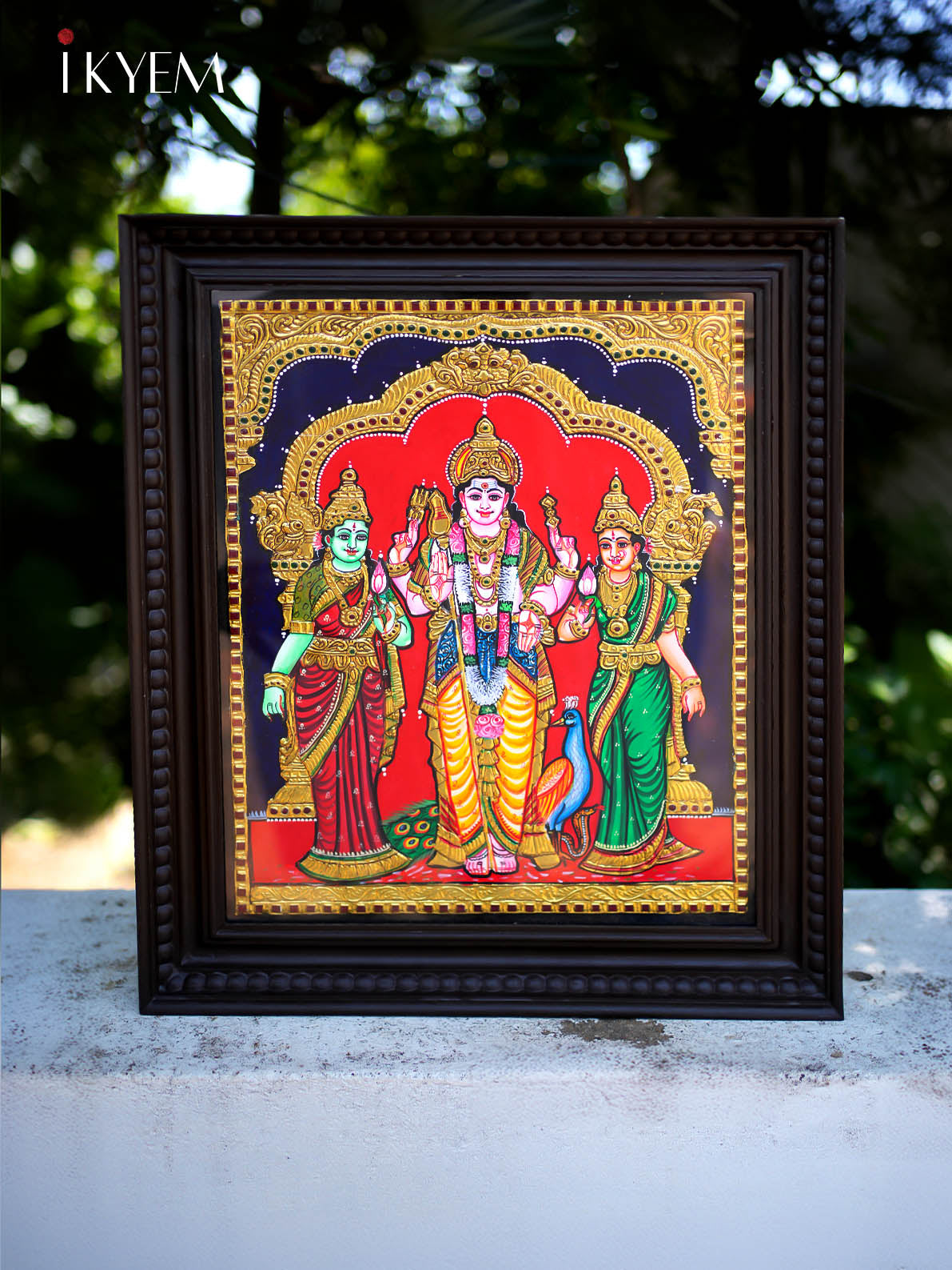 Lord Murugan with valli devaiyani - Tanjore Painting 24* 20 inches