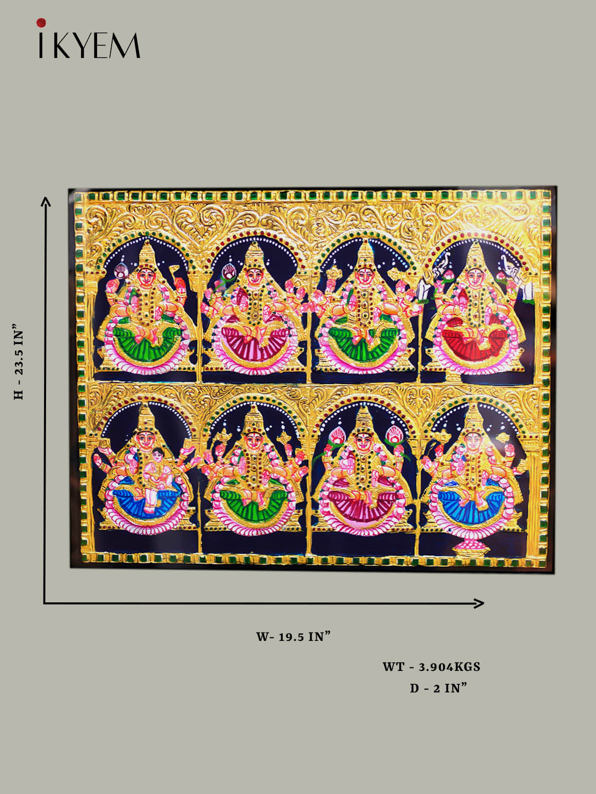 Ashtalakshmi - Tanjore Painting (20*24 inches)