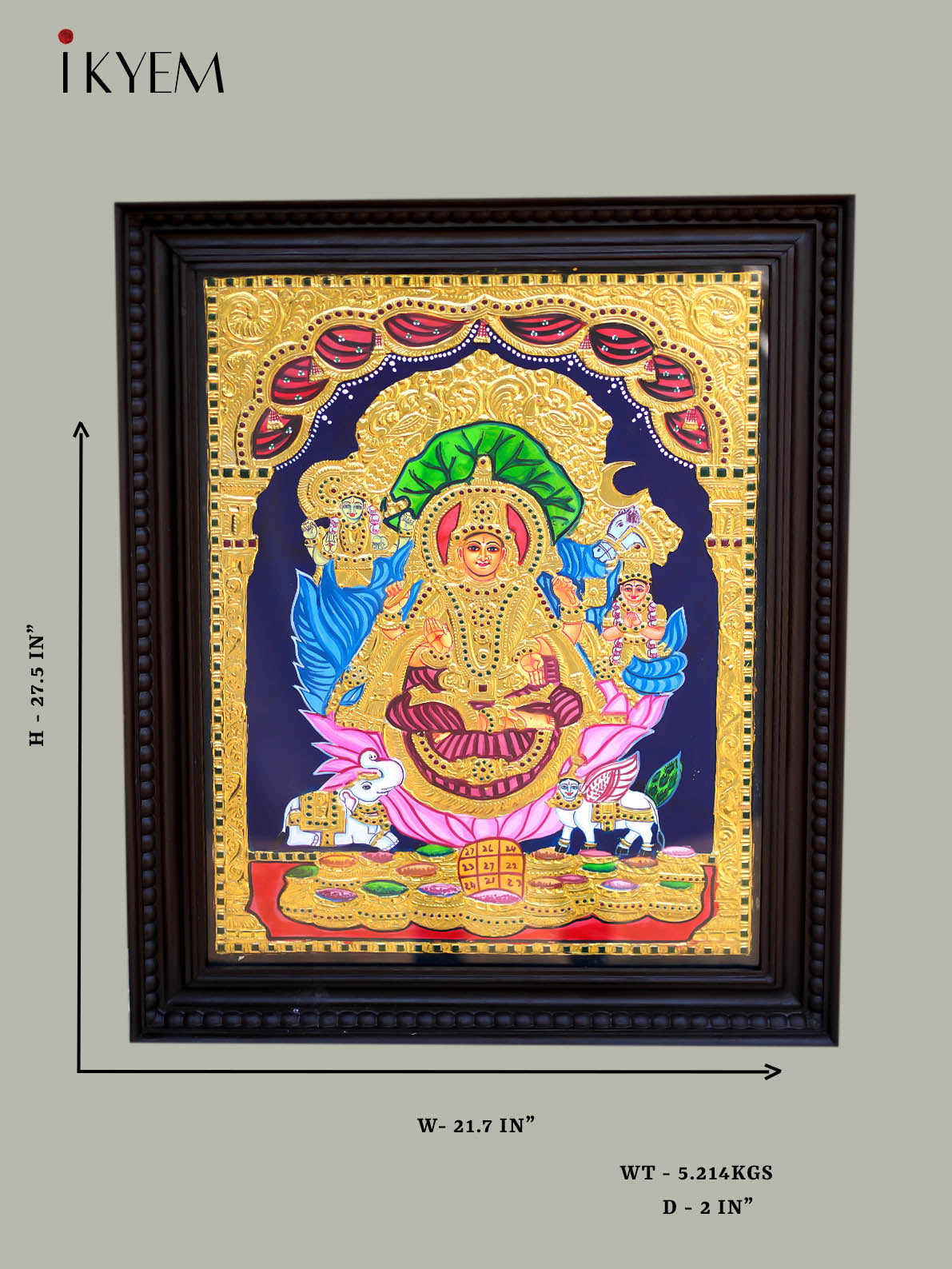 Gubera Lakshmi - Tanjore Painting 28 * 22 inches