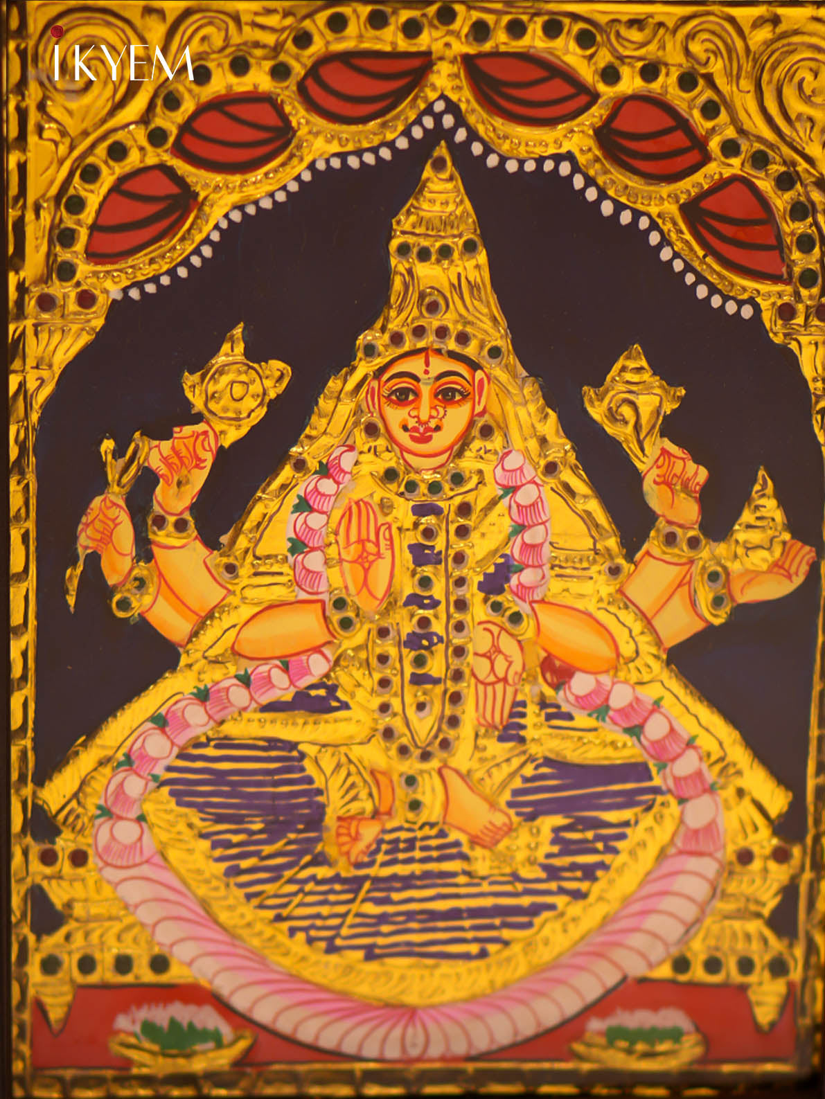 Ashtalakshmi - Tanjore Painting (51*11 inches)