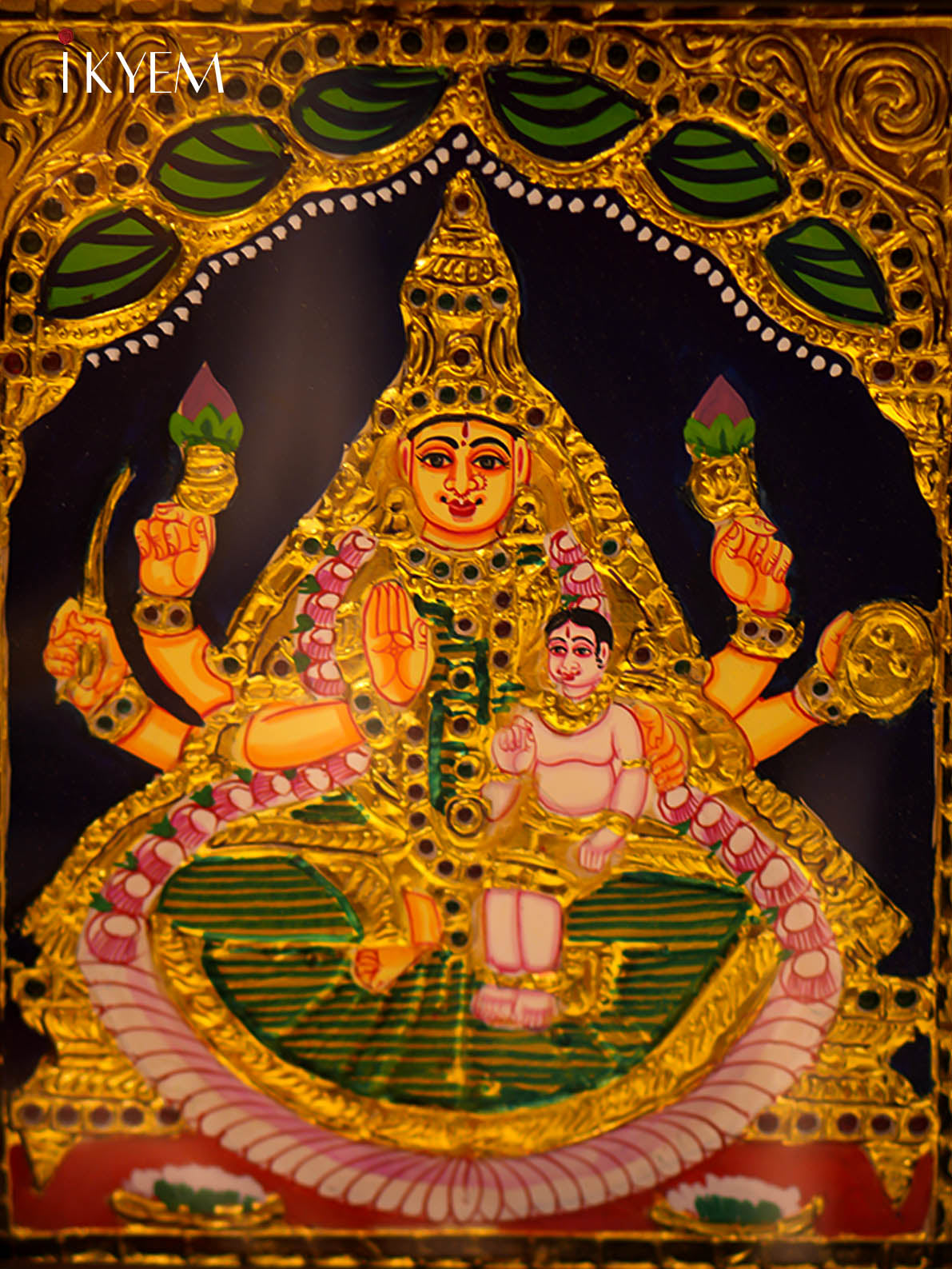 Ashtalakshmi - Tanjore Painting (51*11 inches)