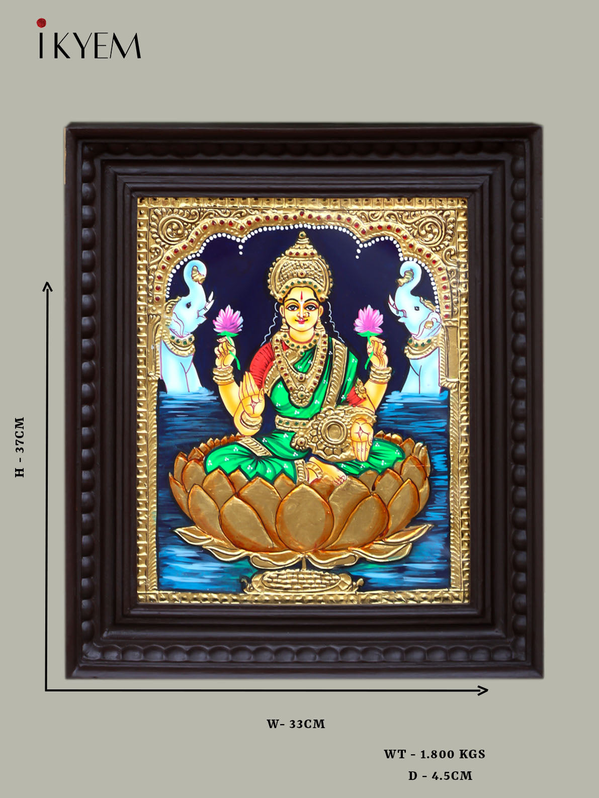 Goddess Lakshmi  - Tanjore Painting