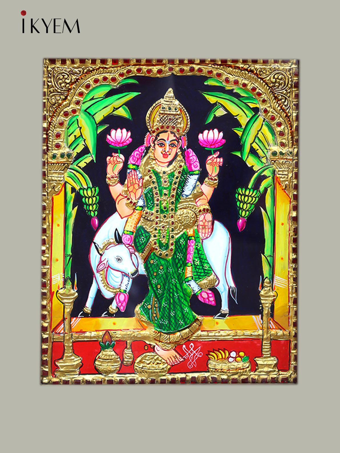 Goddess Gruha Lakshmi - Tanjore Painting