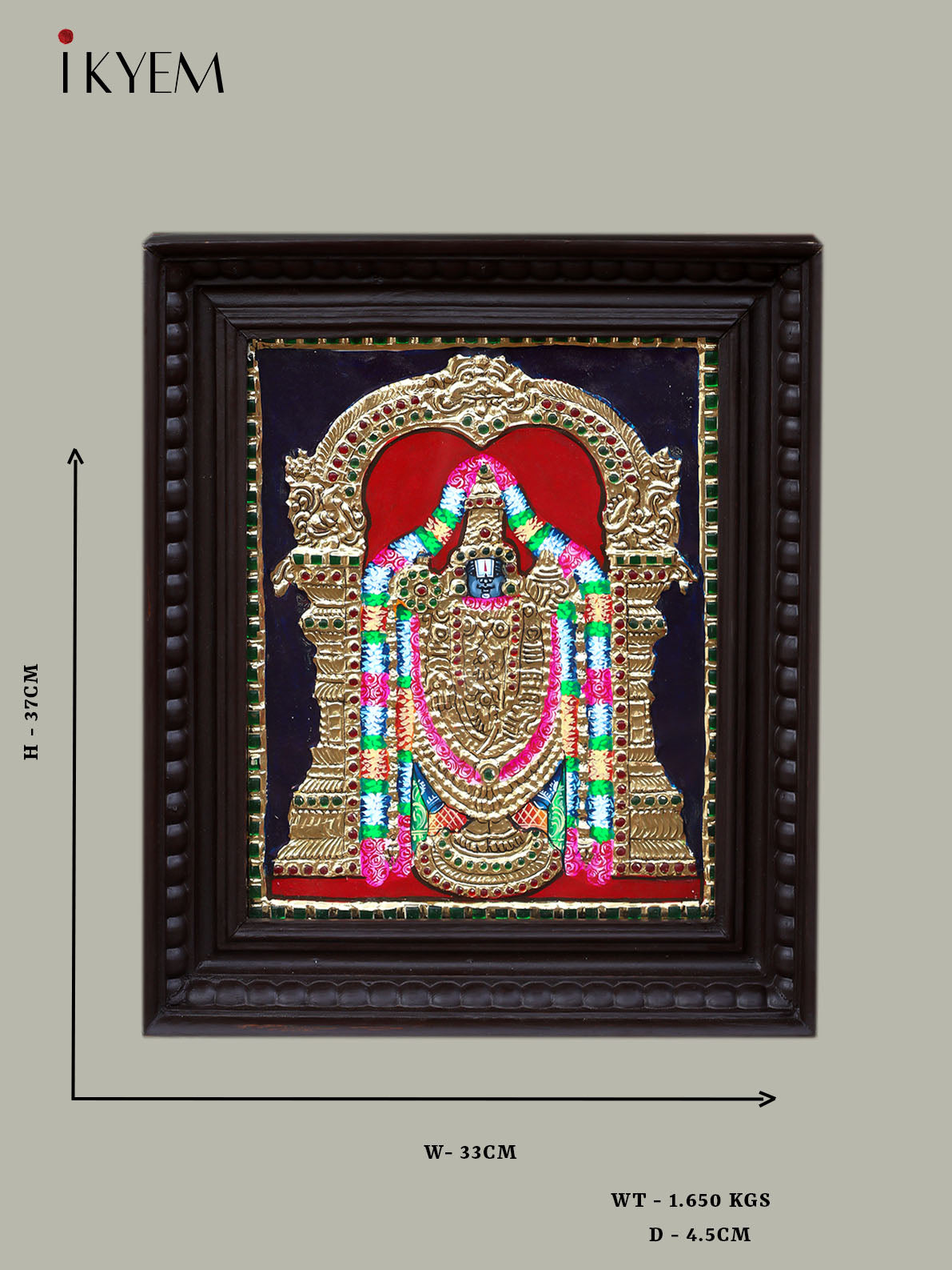 Lord Balaji - Tanjore Painting