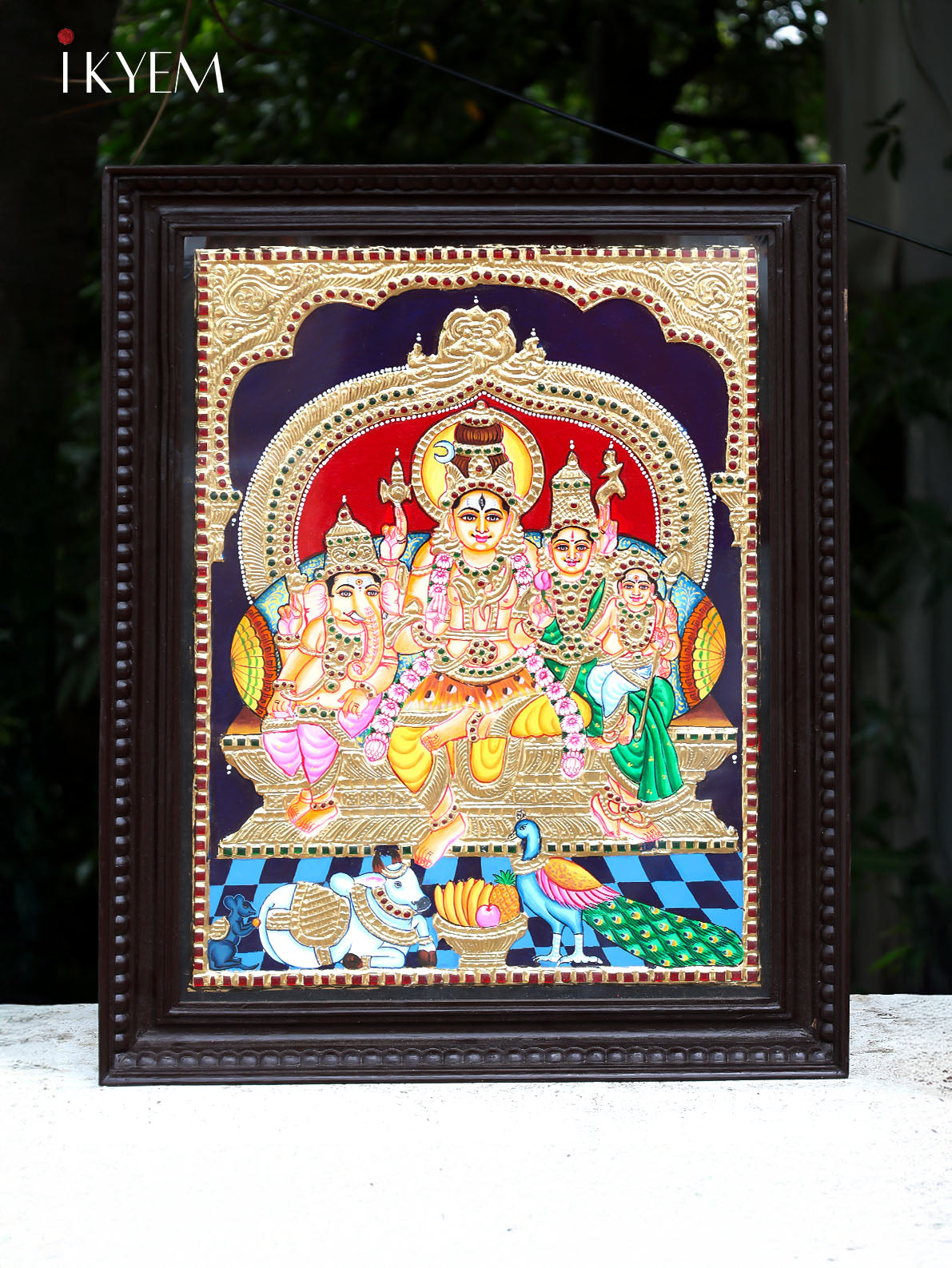 Shiva Parvathi Ganesha Murugan - Tanjore Painting