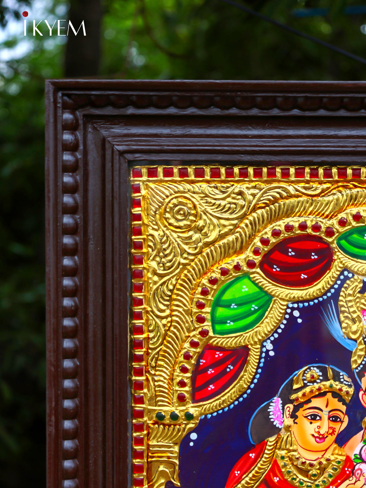 Bama rukmani Krishna -Tanjore Painting