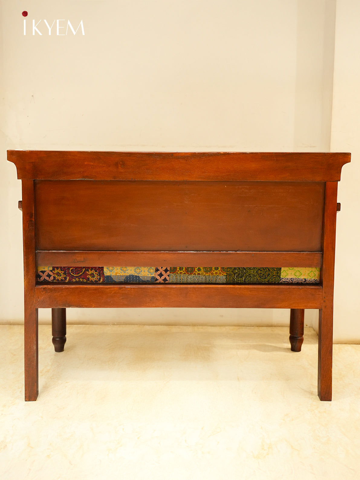 Wooden Two Seater Sofa with tile inlay