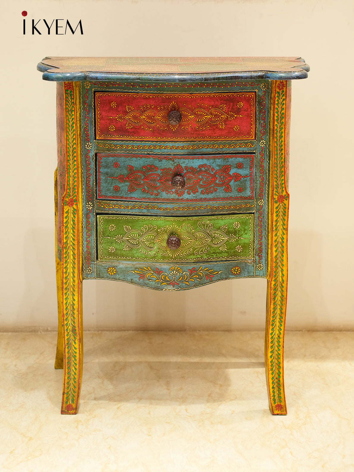 Bedside/Centre or Corner Painted Table with 3 Drawers