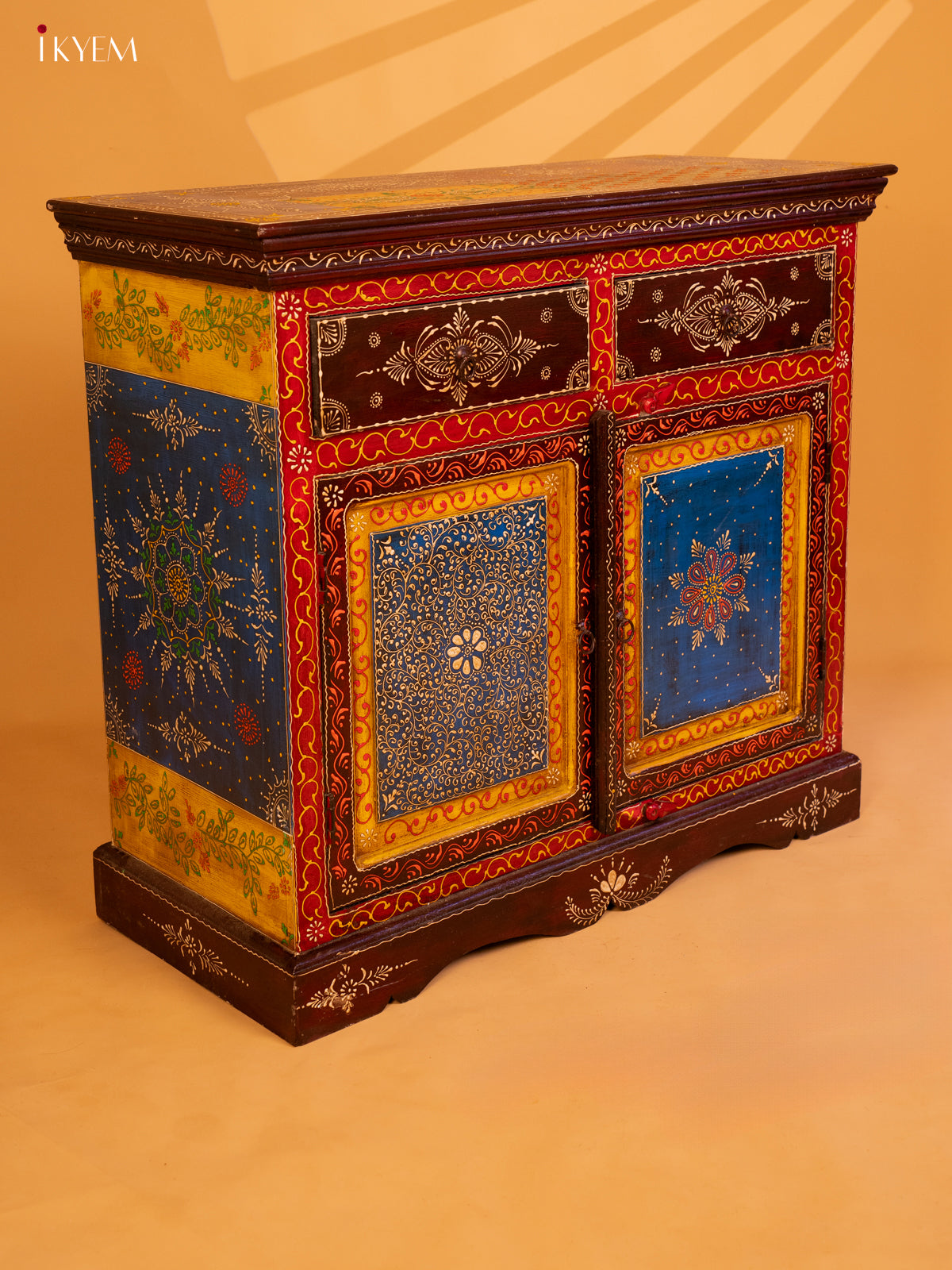 Hand Painted Wooden Bedside Table - 4IJ26124