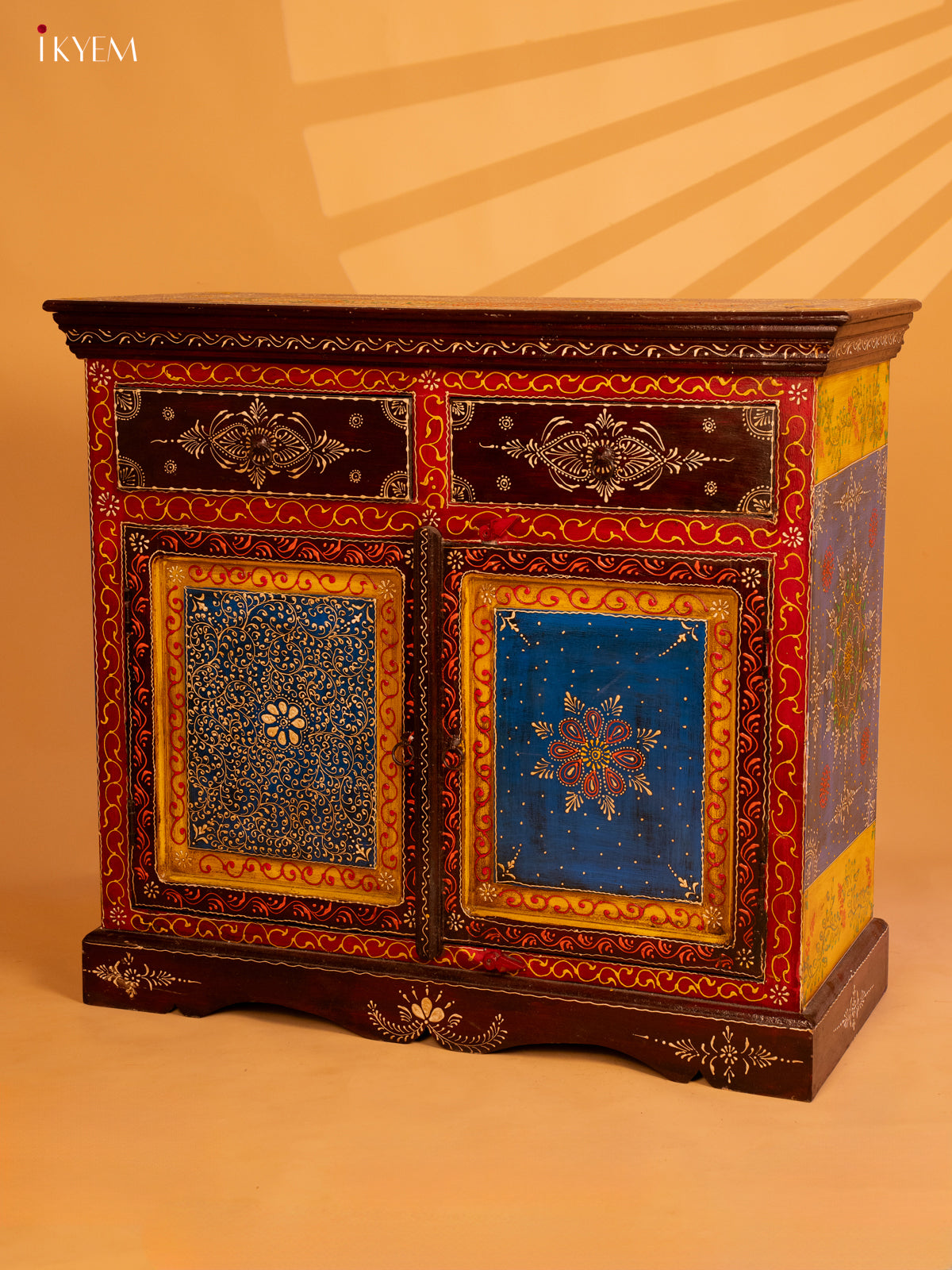 Hand Painted Wooden Bedside Table - 4IJ26124