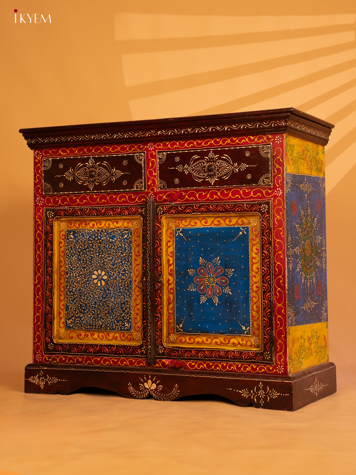 Hand Painted Wooden Bedside Table - 4IJ26124