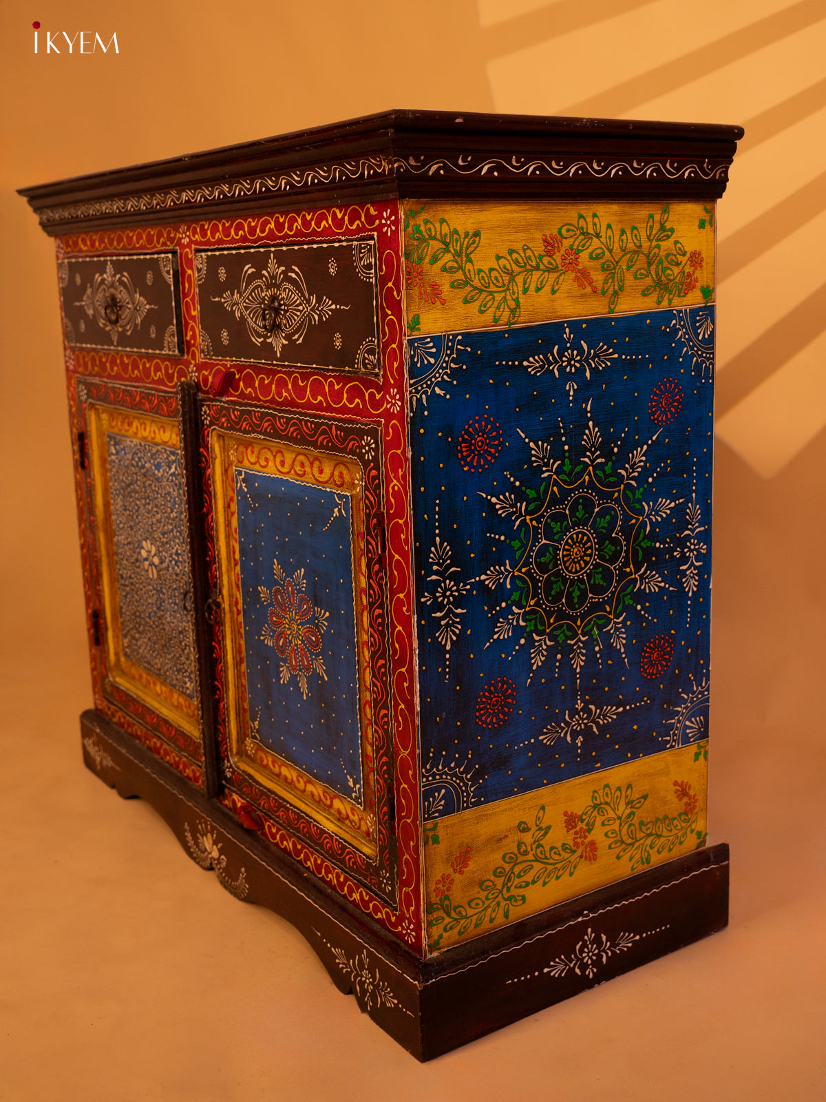 Hand Painted Wooden Bedside Table - 4IJ26124