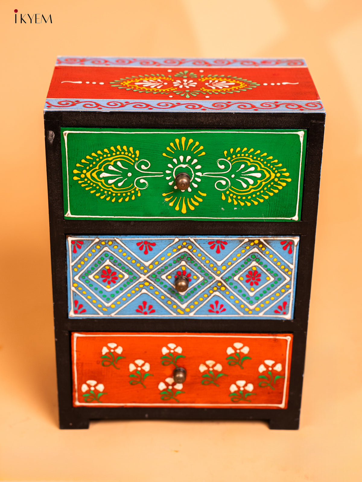 Wooden Hand Painted with 3 Drawers - 4IJ26133