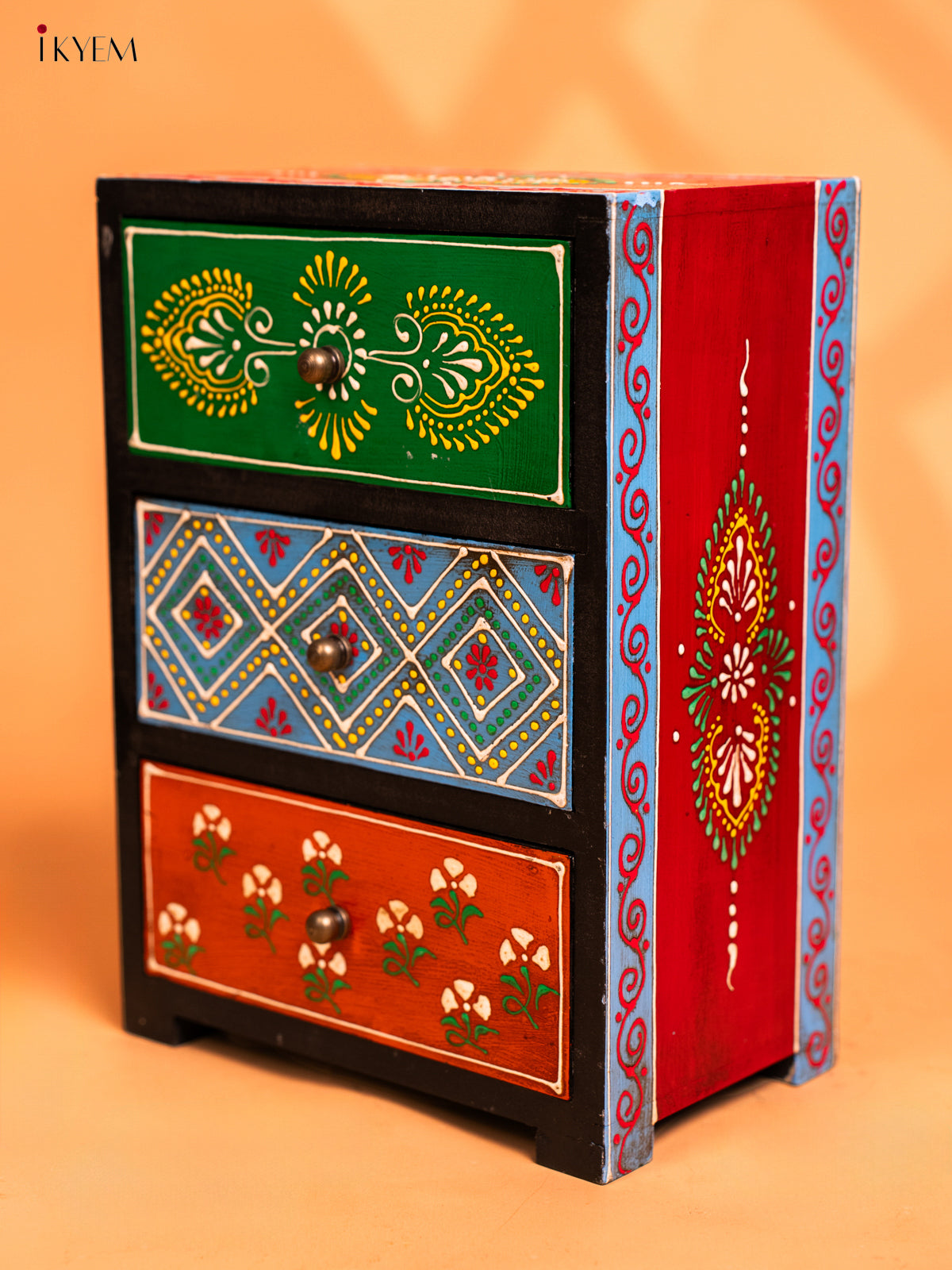 Wooden Hand Painted with 3 Drawers - 4IJ26133