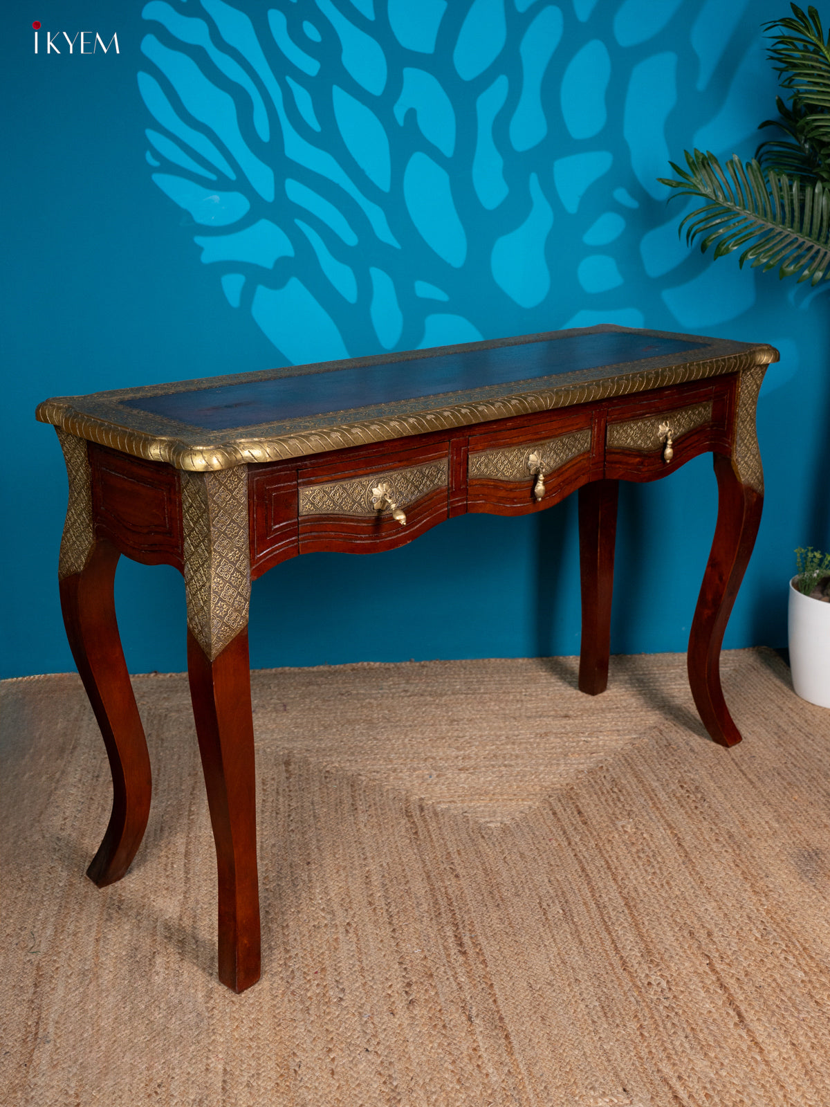 Wooden Brass Fitted Table - 4IJ26178