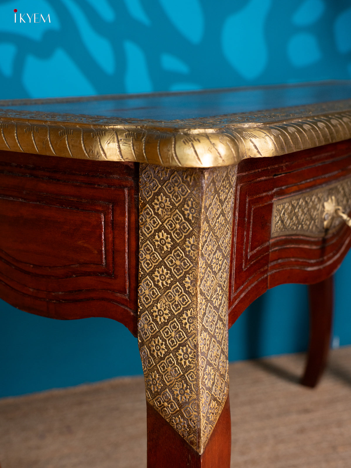 Wooden Brass Fitted Table - 4IJ26178