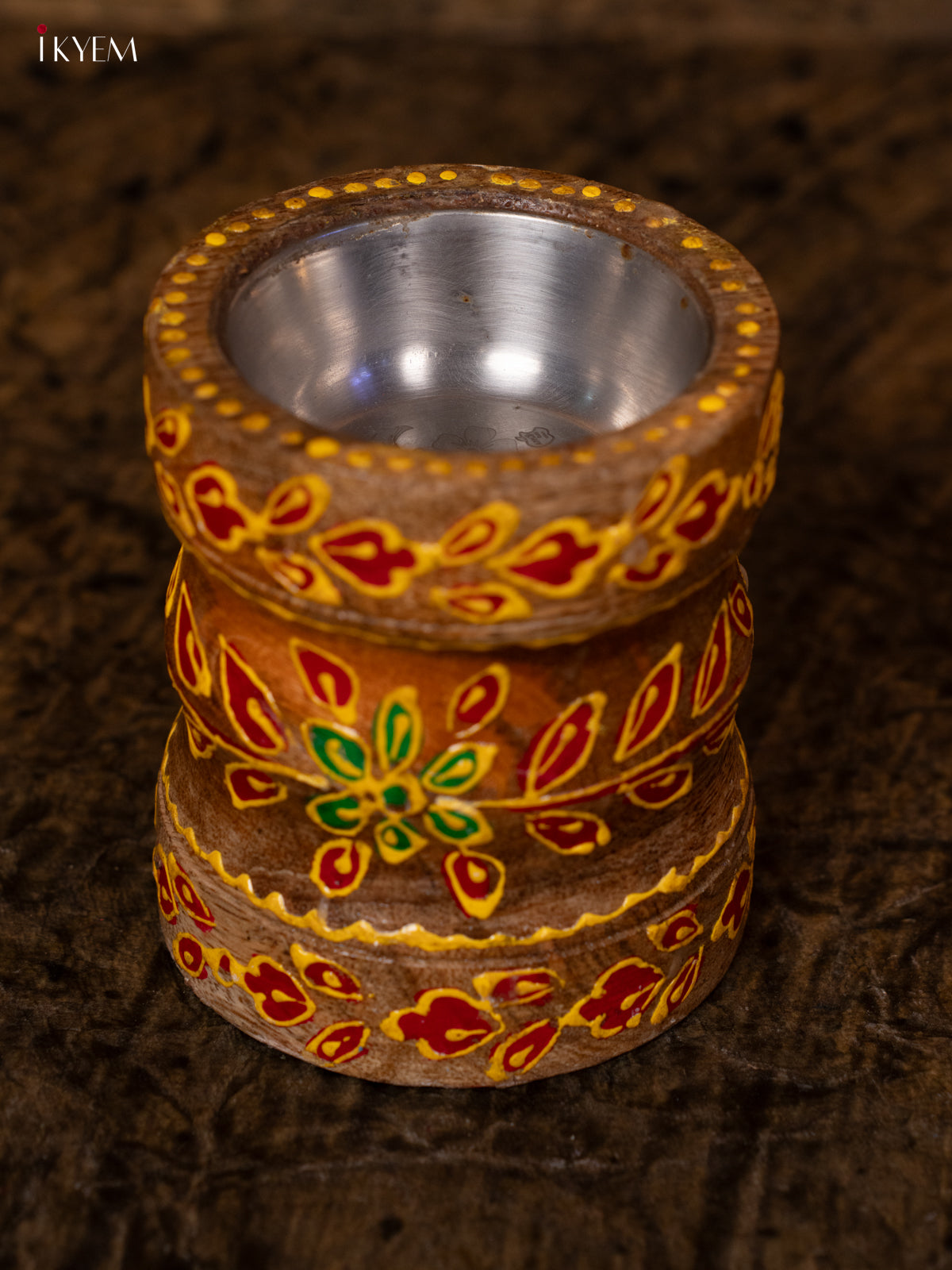 Hand Painted Wooden Candle Holder - 4IJ30135