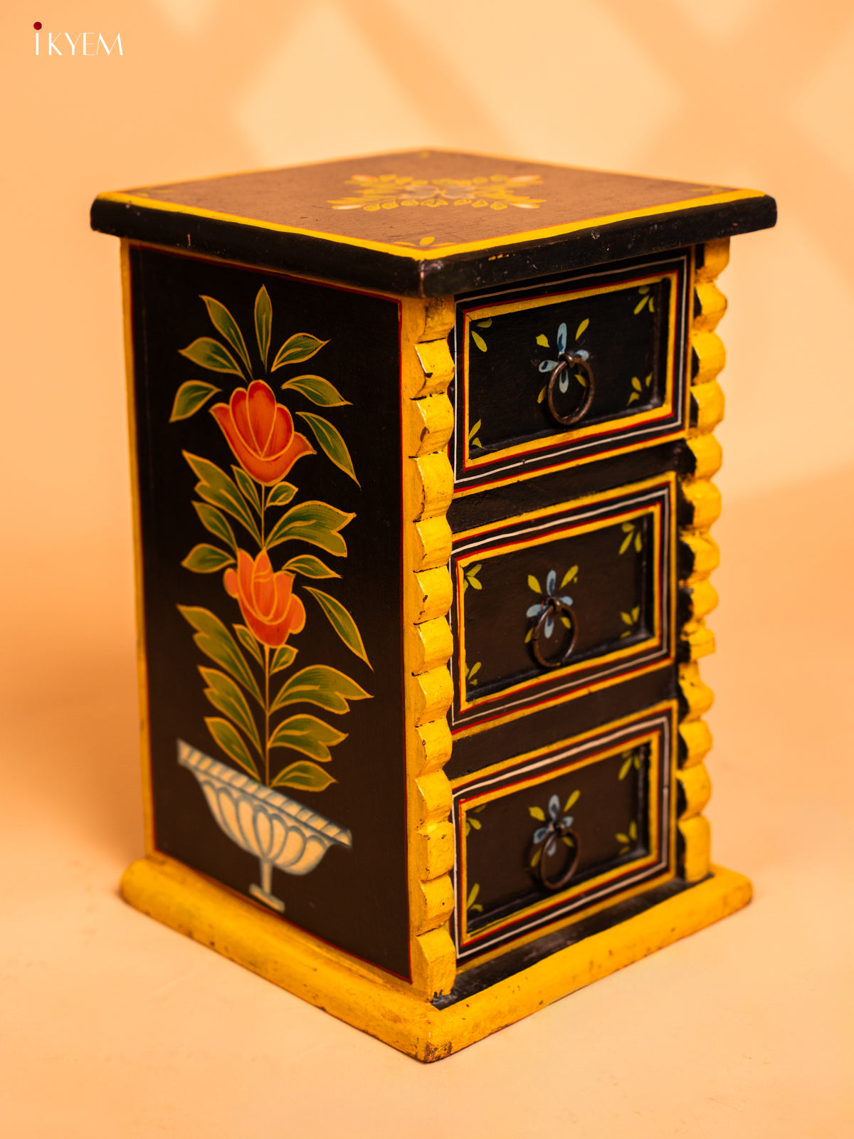 Wooden Hand Painted with 3 Drawers - 4JJ01068