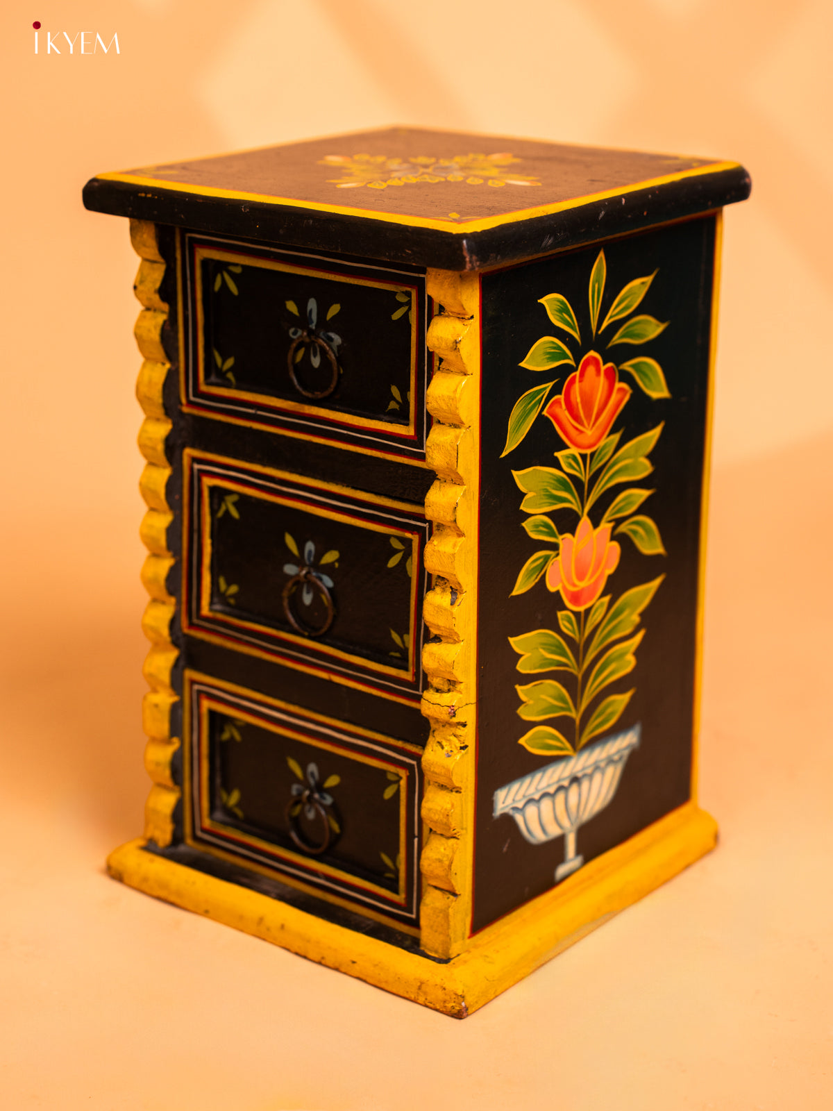 Wooden Hand Painted with 3 Drawers - 4JJ01068