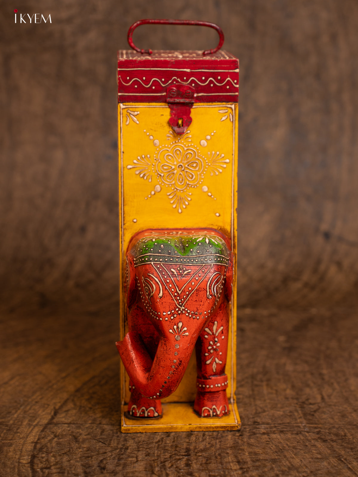 Wooden Hand Painted Elephant Box - 4JJ02001