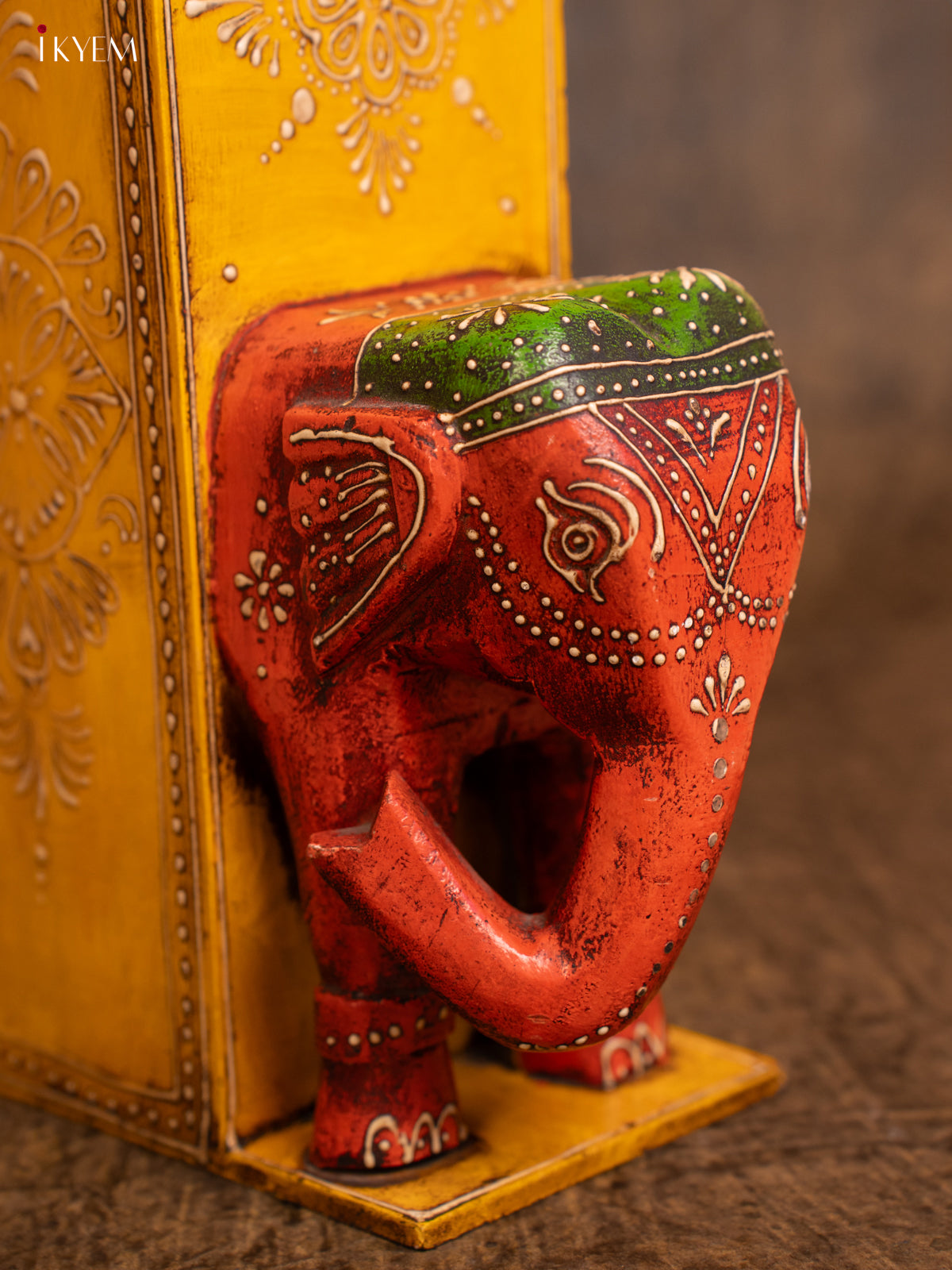 Wooden Hand Painted Elephant Box - 4JJ02001