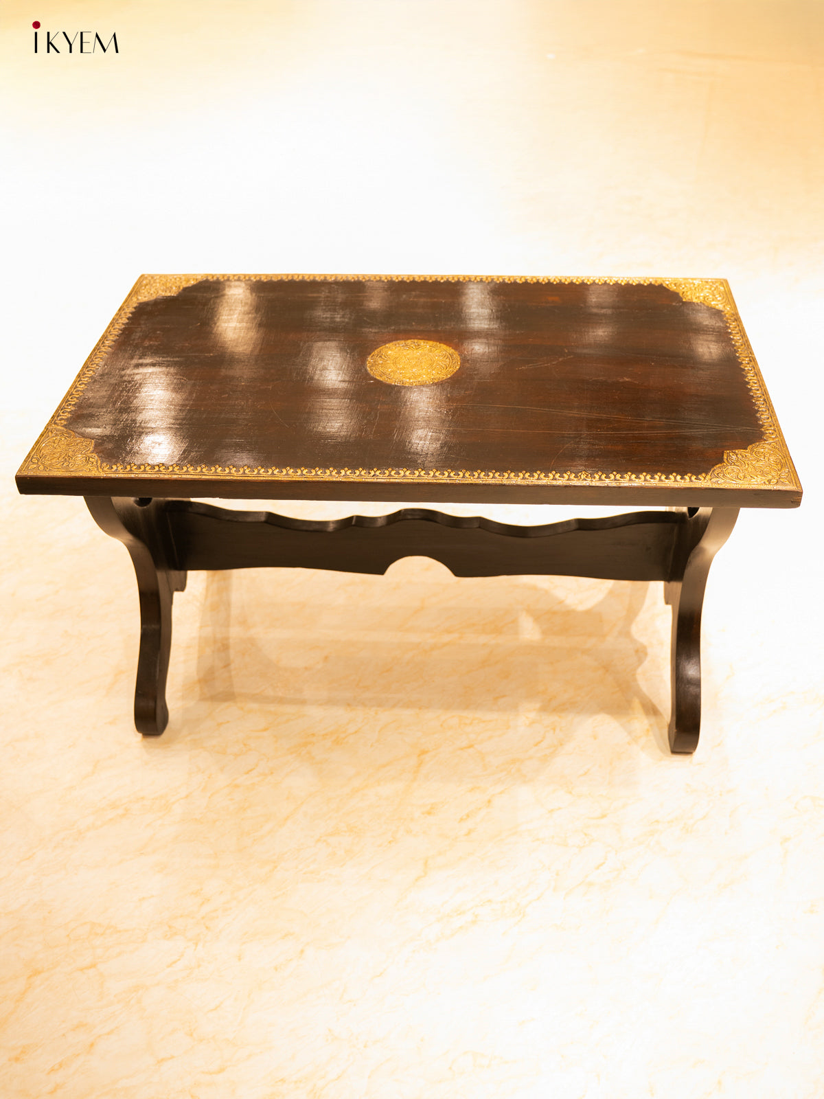 Wooden table Brass Fitted - (19.6 × 35) Inch - 4JJ04018