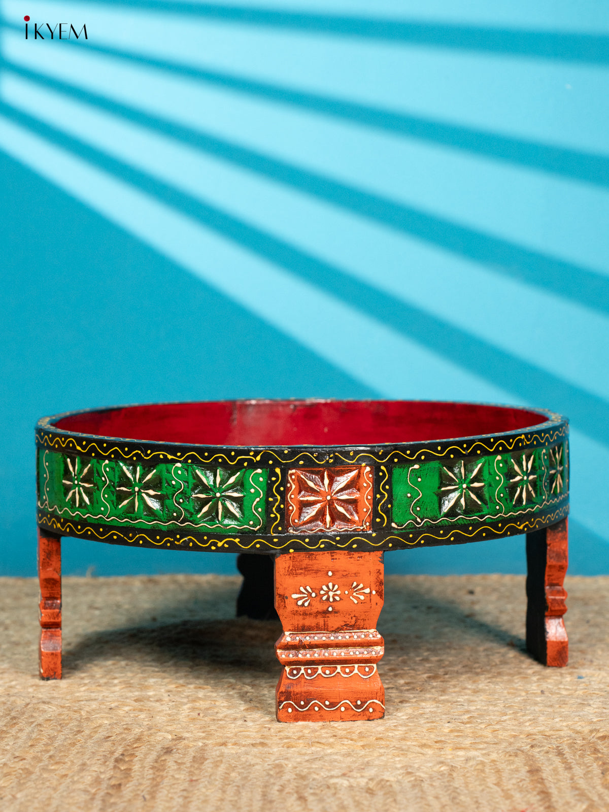 Wooden Hand Painted Tray Table - Small